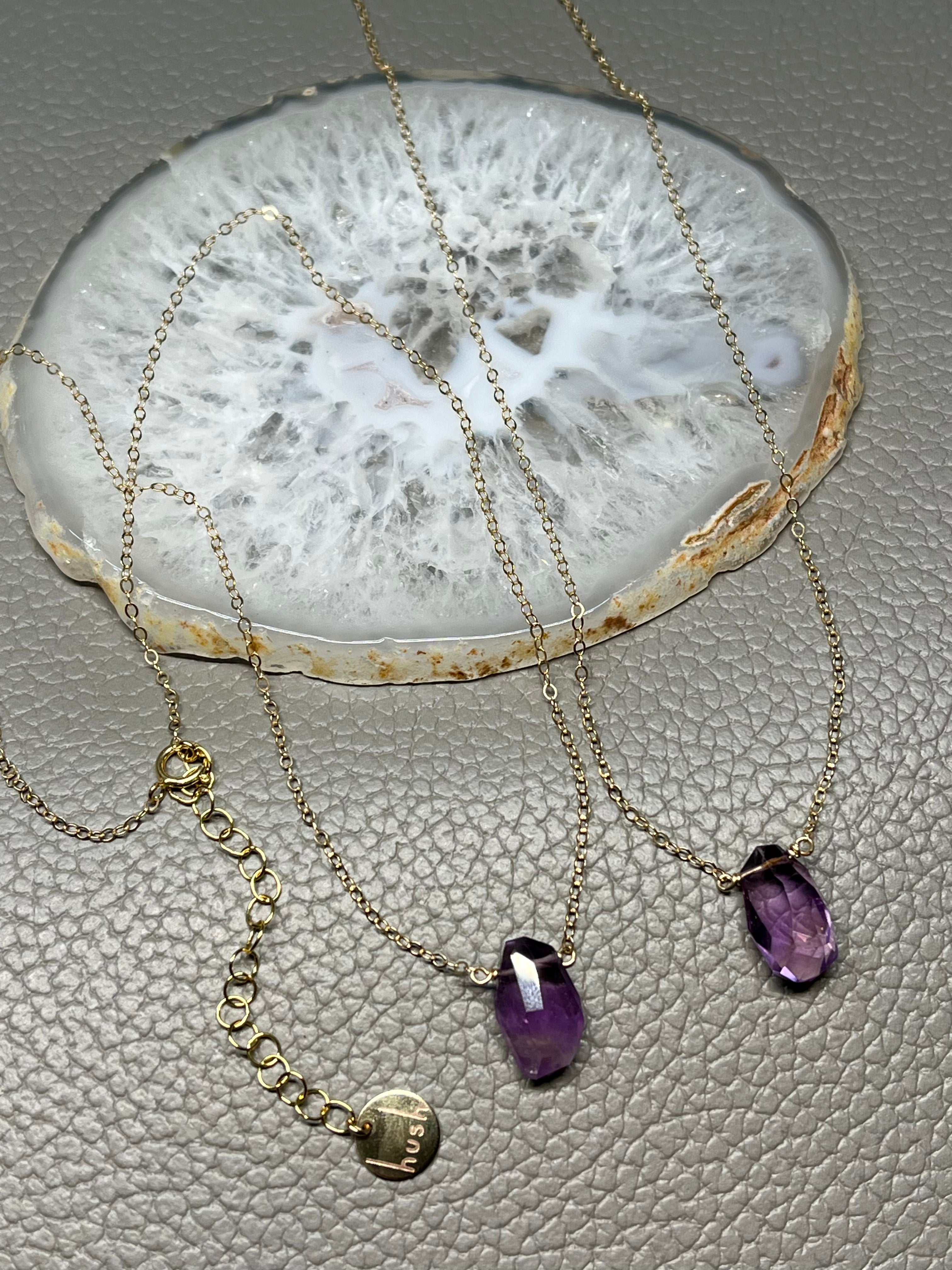 •STRAY• ametrine + gold necklace