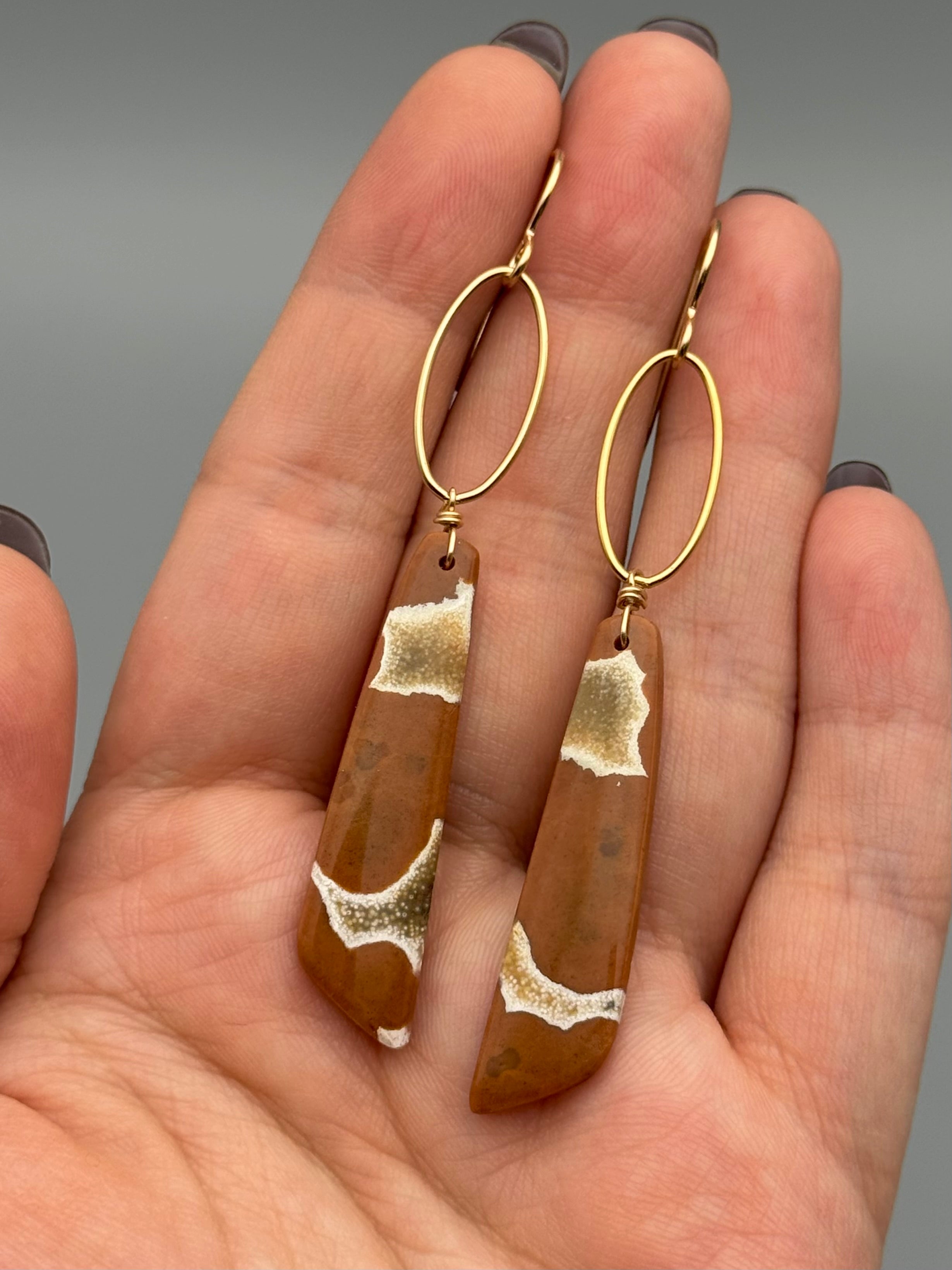 •IO• jasper wing + gold earrings
