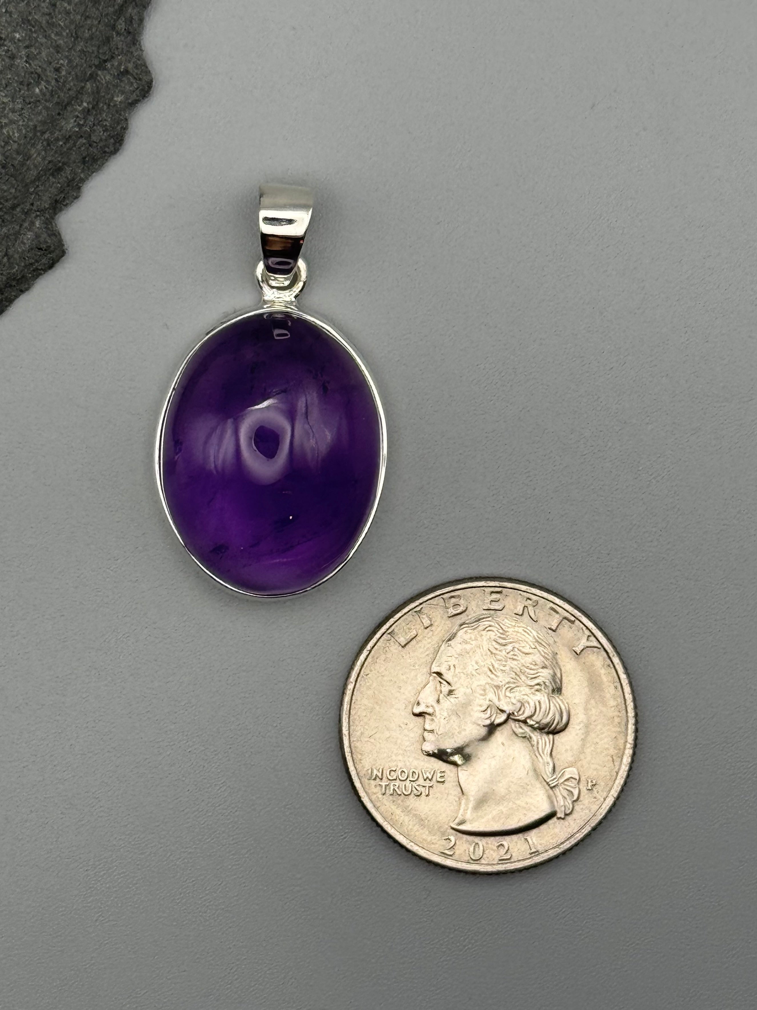 •AMETHYST - MEDIUM OVAL• sterling silver pendant
