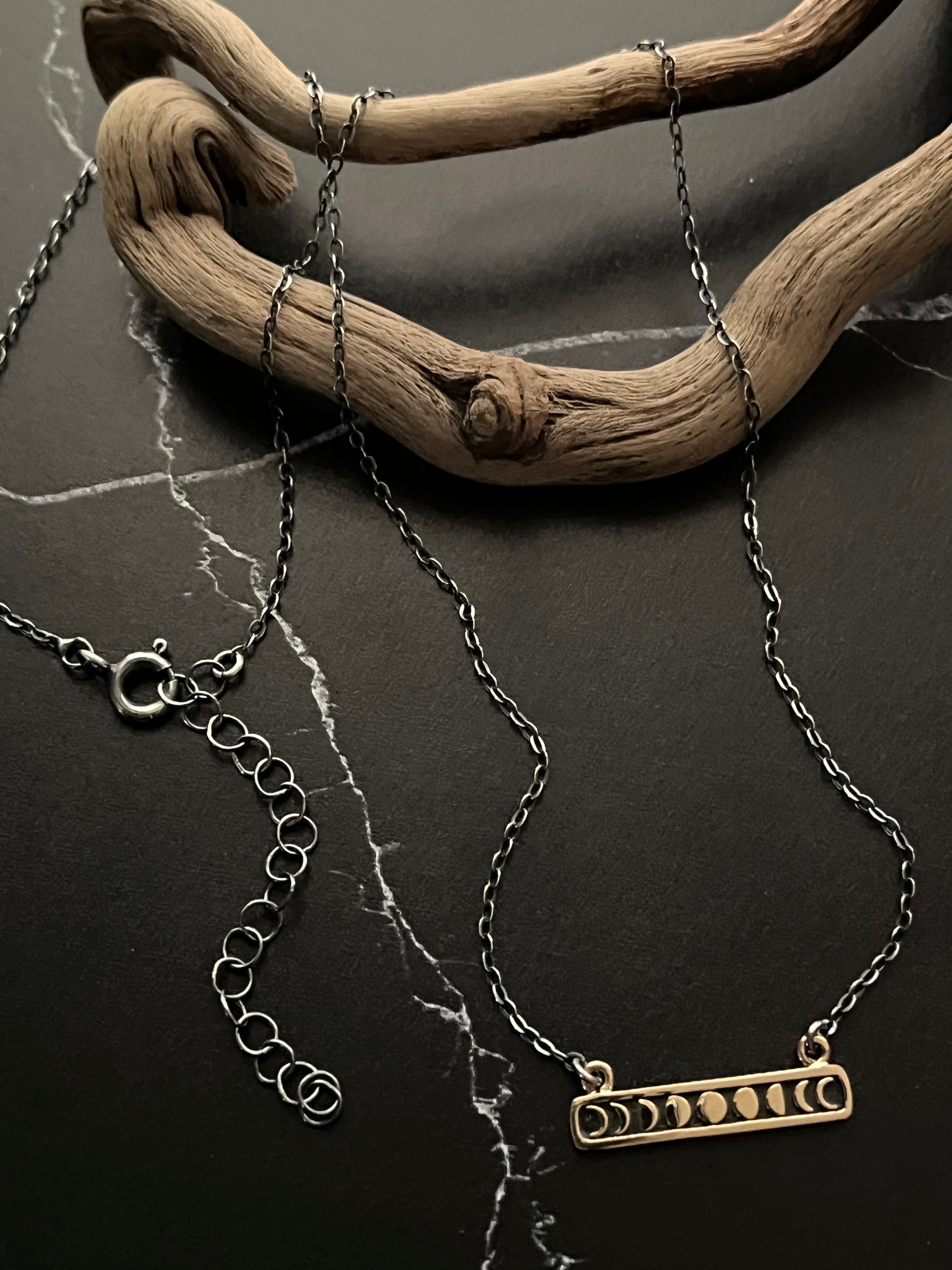 •MOONPHASE BAR• mixed metal necklace