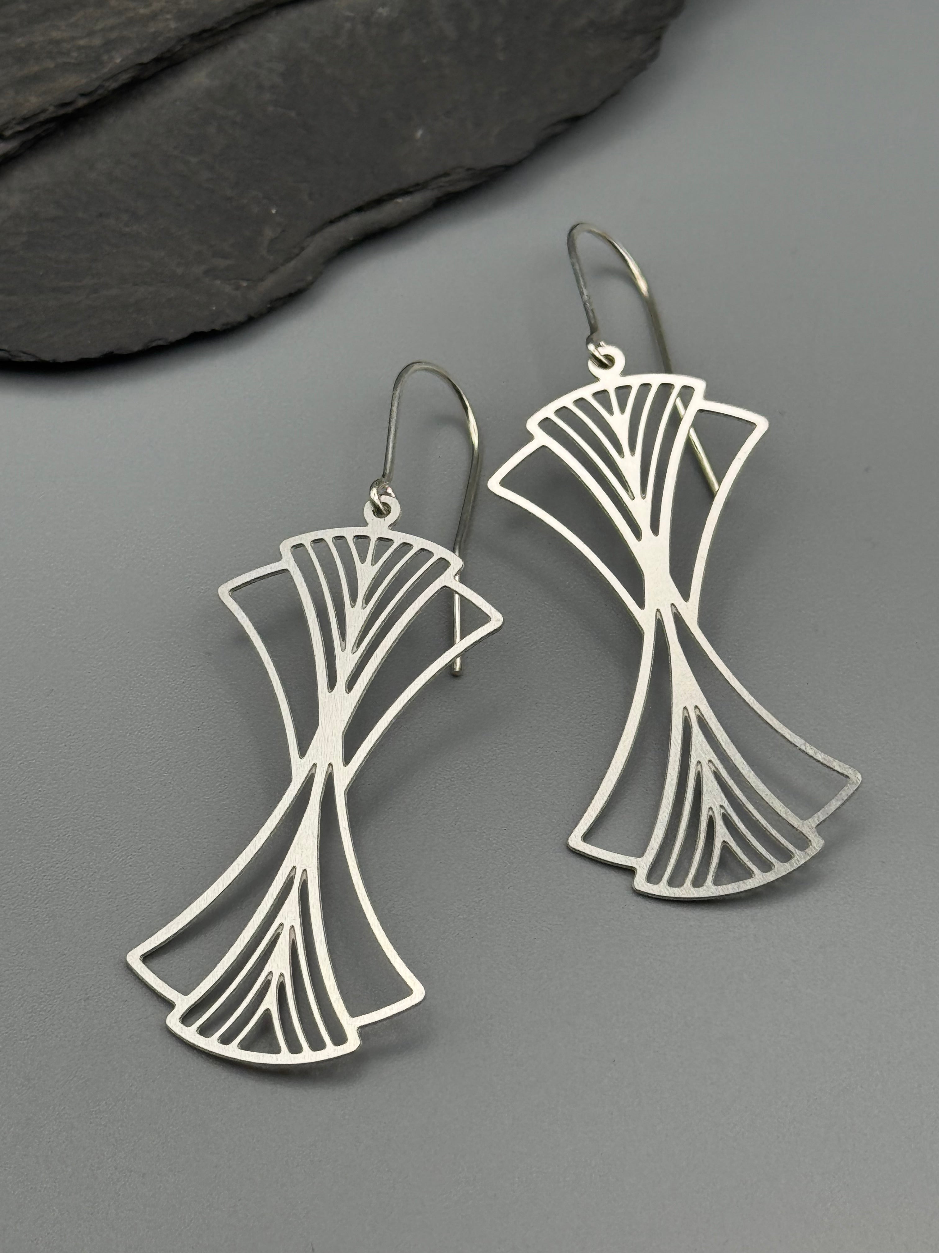 •TIME WARP• silver dangle earrings