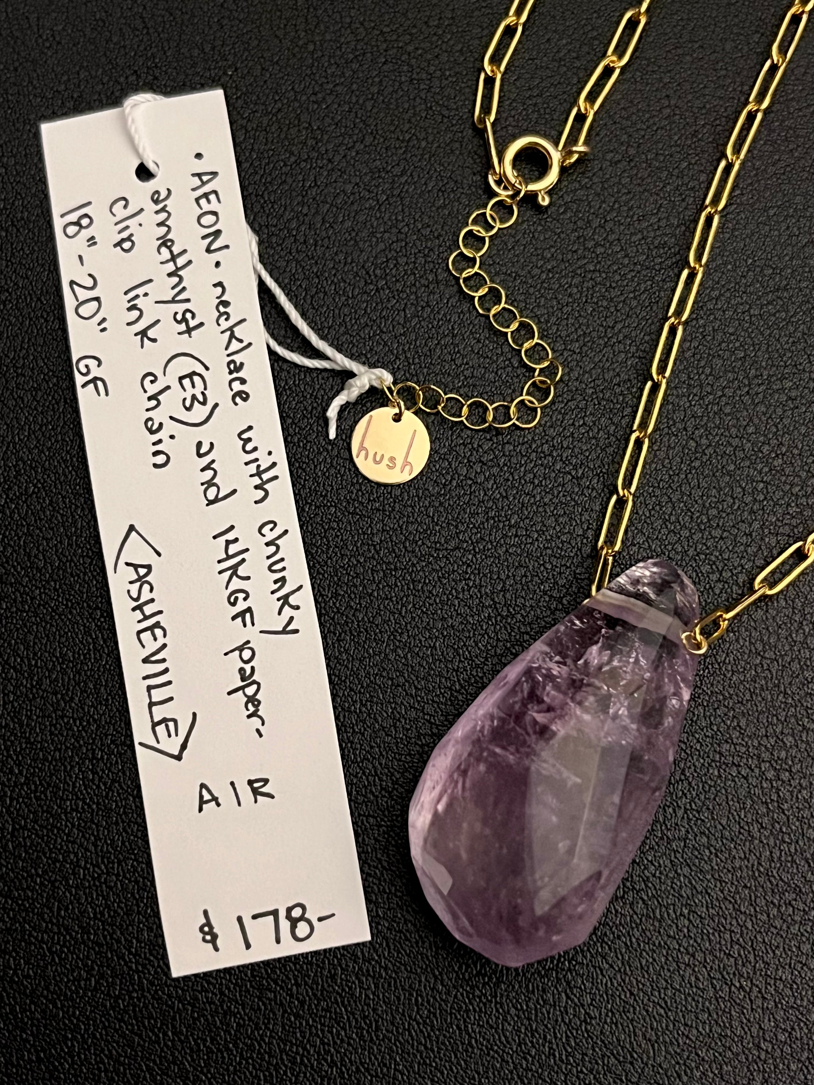 •AEON• amethyst + gold necklace (18"-20")