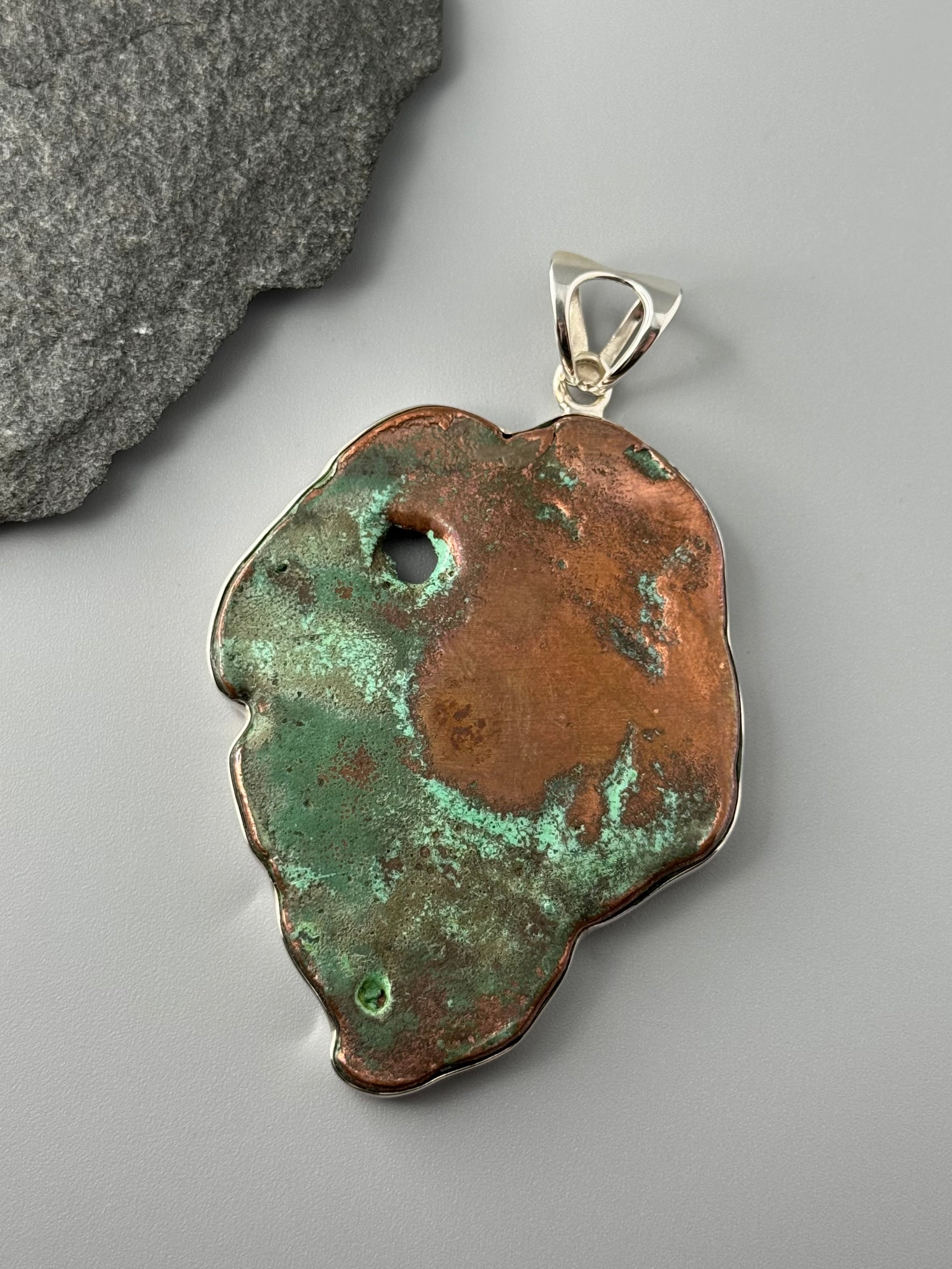 •COPPER FREEFORM - 2• sterling silver pendant