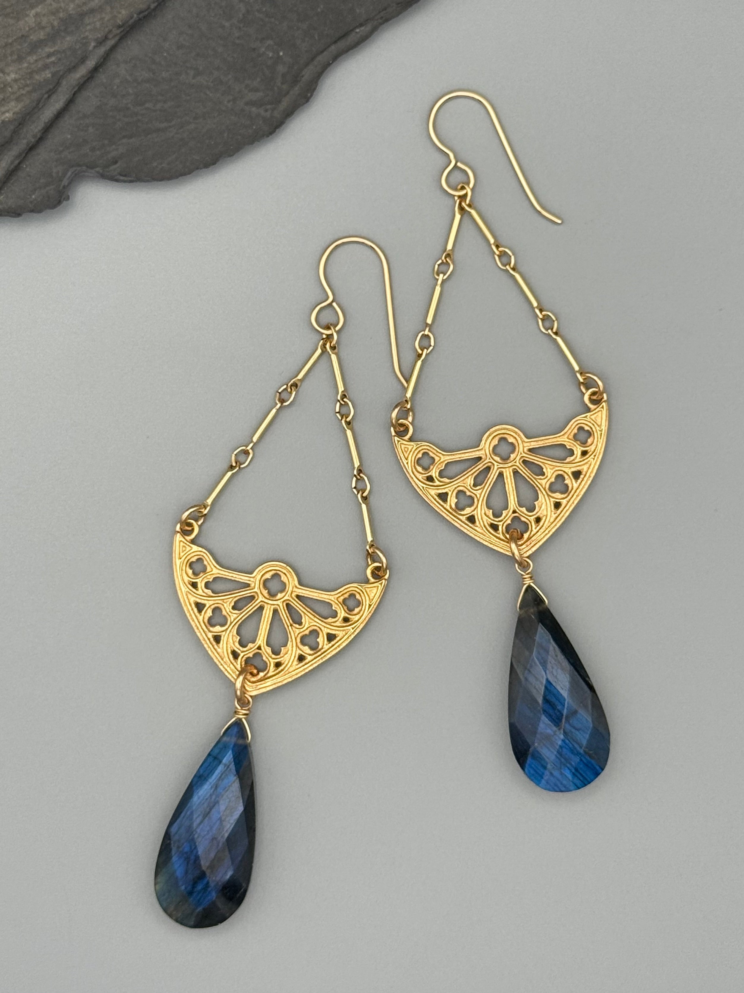•SAGRADA• labradorite + gold earrings