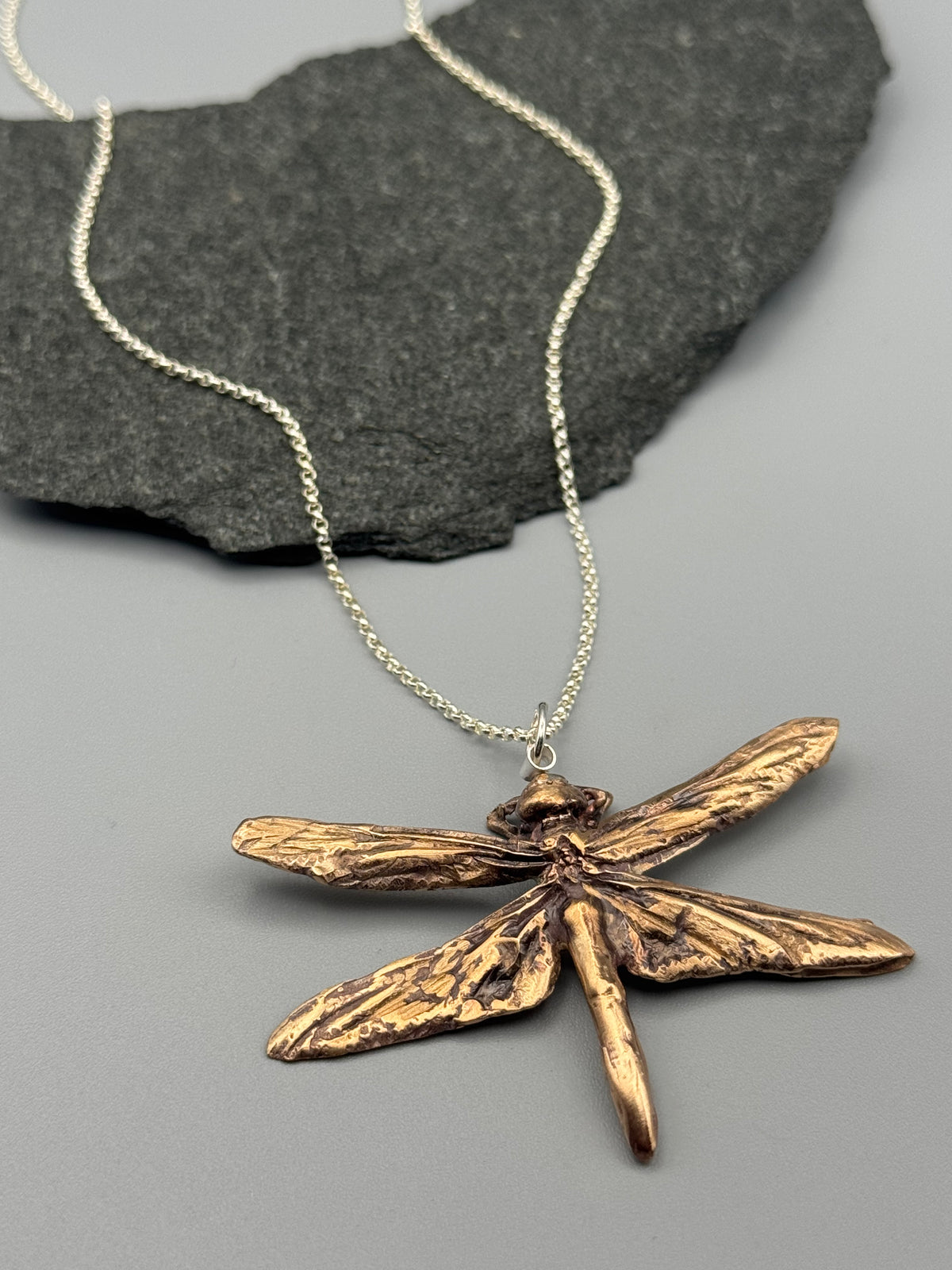 •DAMSELFLY• bronze cast necklace (18" - 21" long)