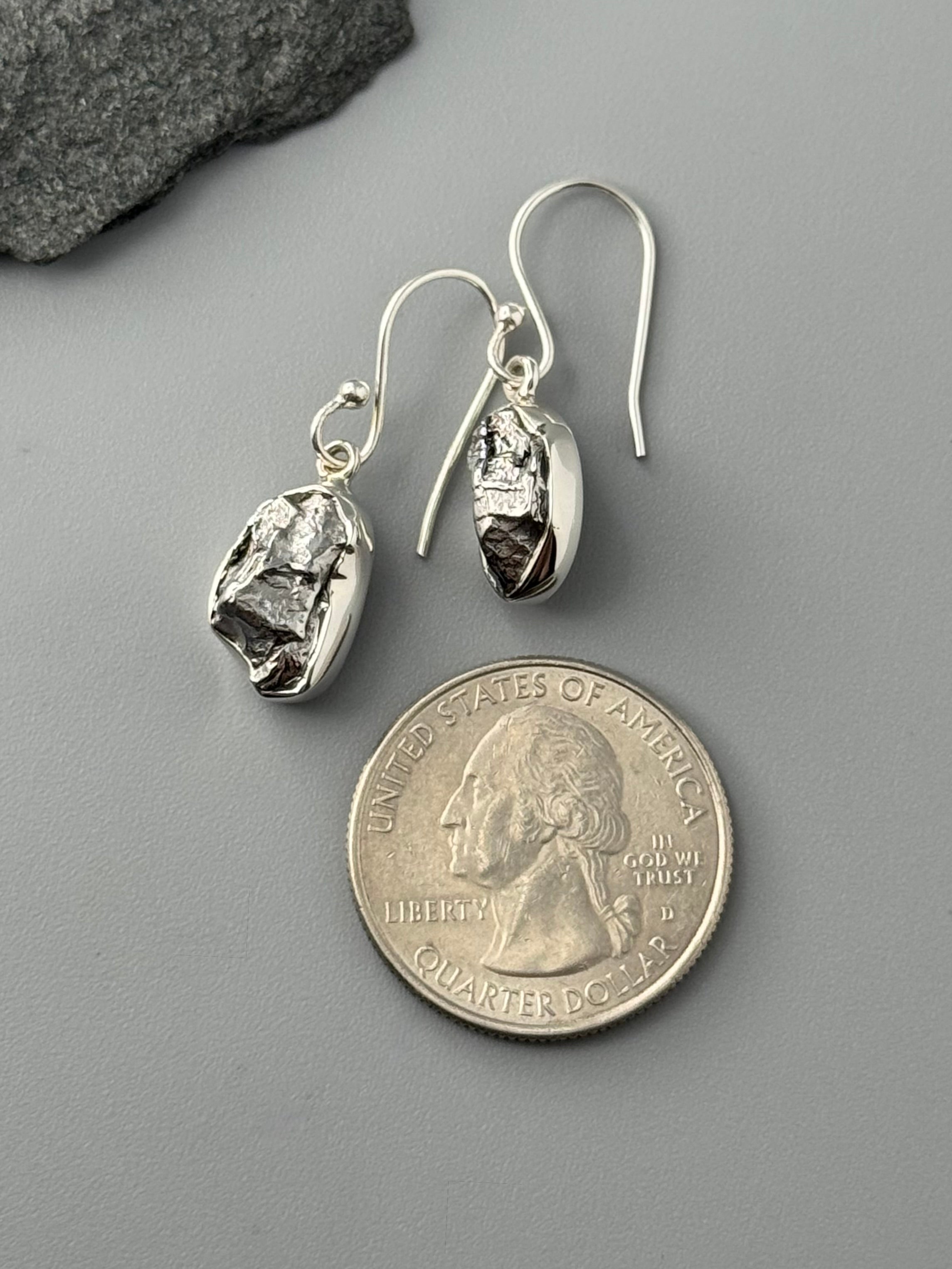 •METEORITE - FREEFORM - 2• silver dangle earrings