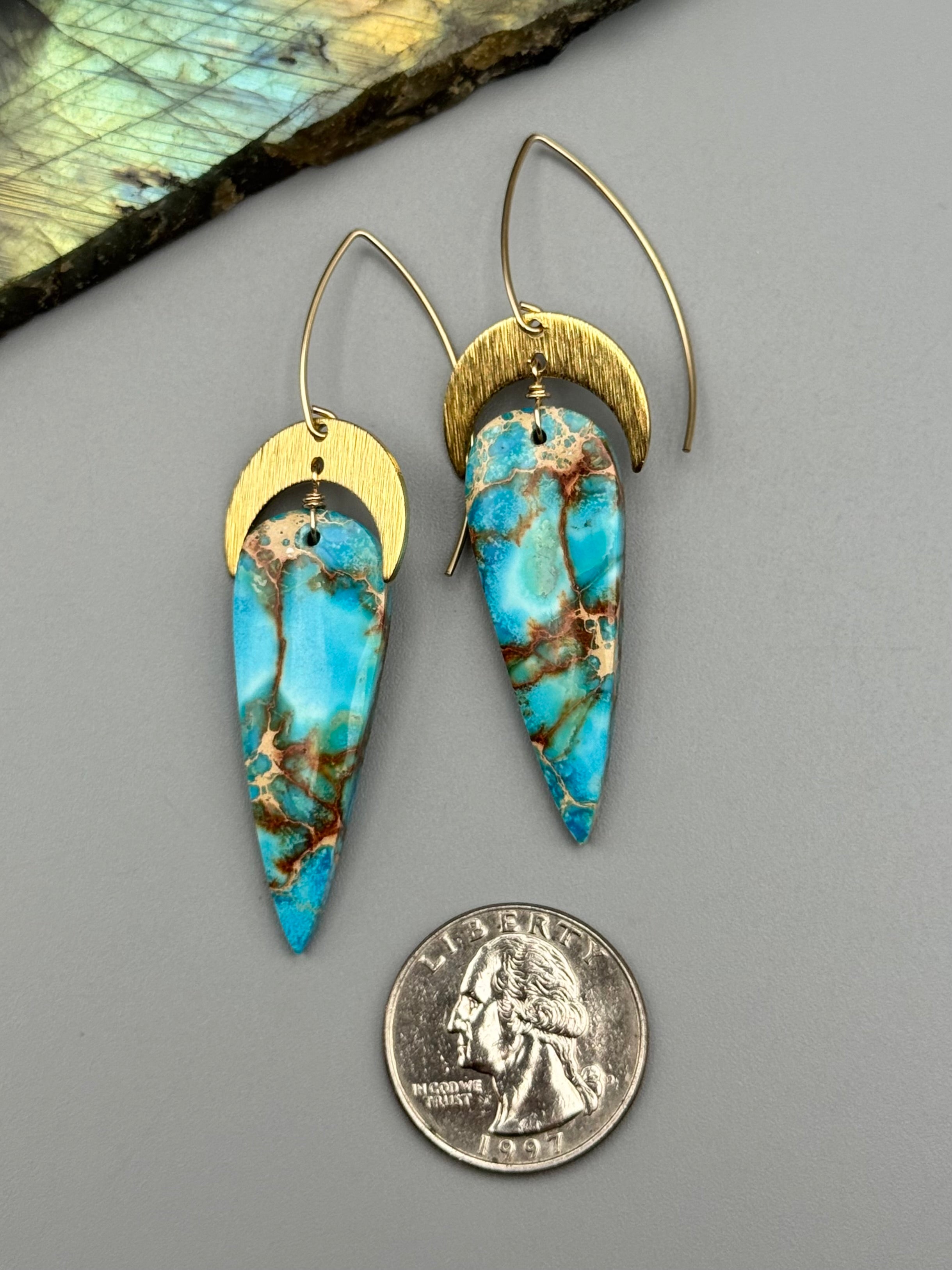 •NYXTRESS• madagascar jasper + gold earrings
