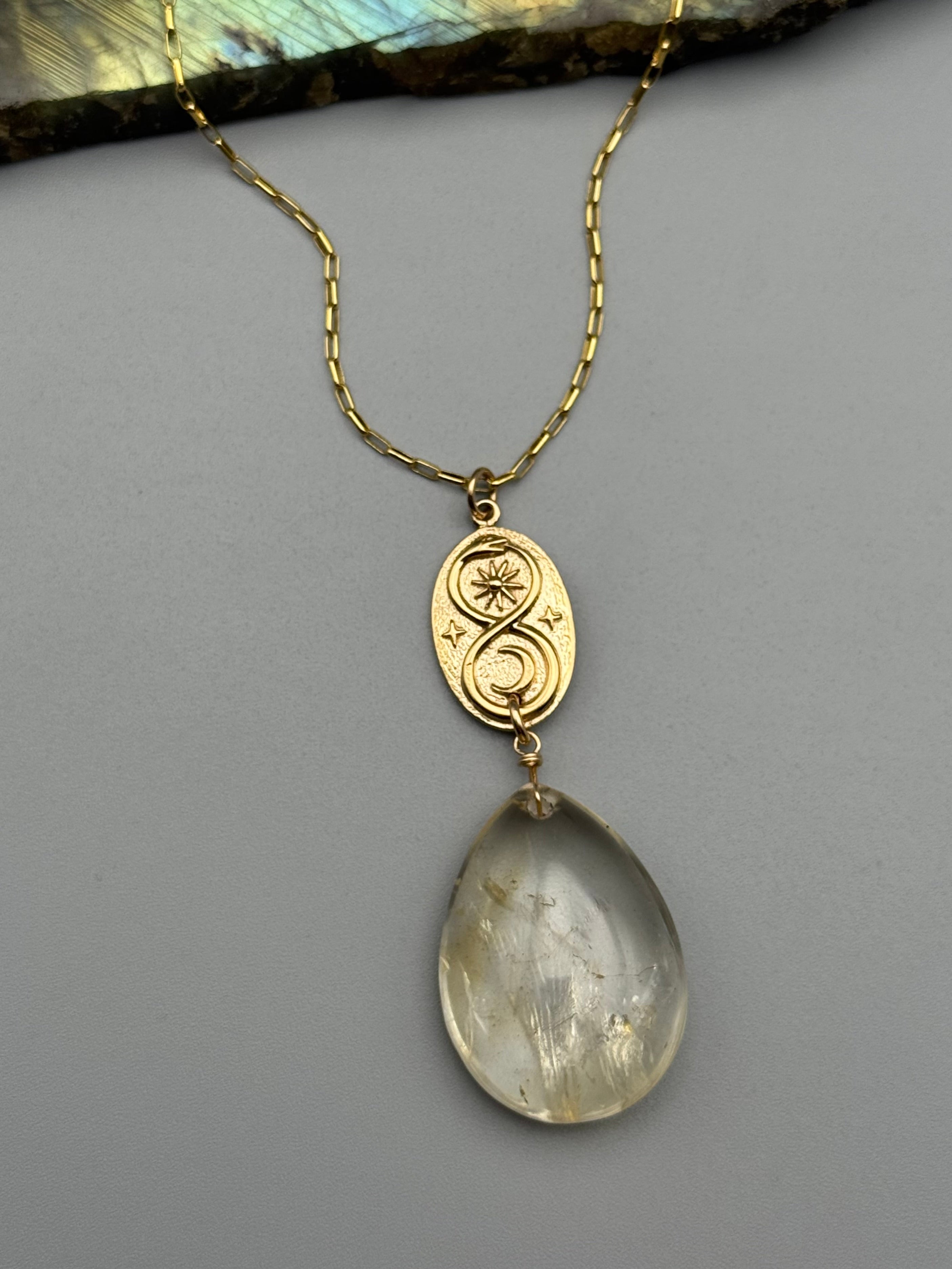 •NĀGA• citrine + gold necklace (18"-20" long)