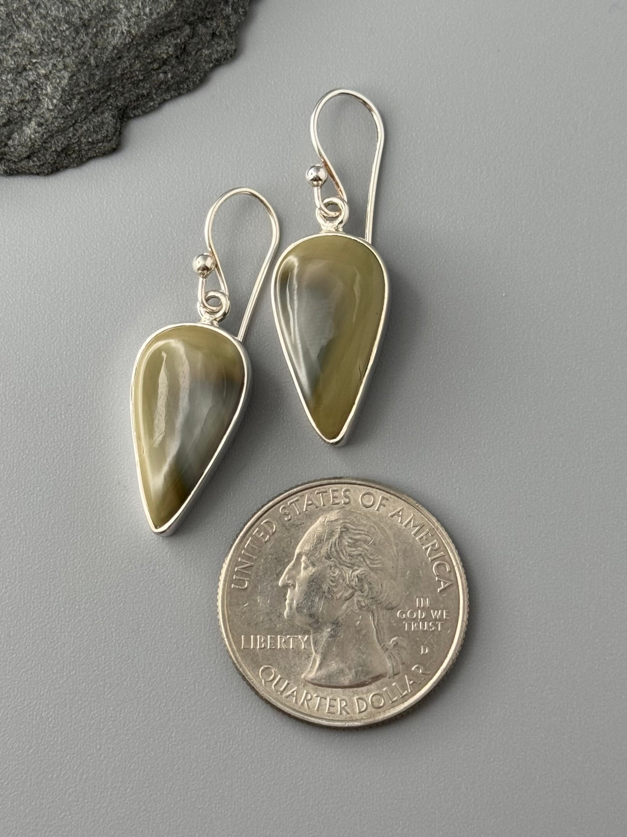•IMPERIAL JASPER - SPEAR TEAR• silver dangle earrings