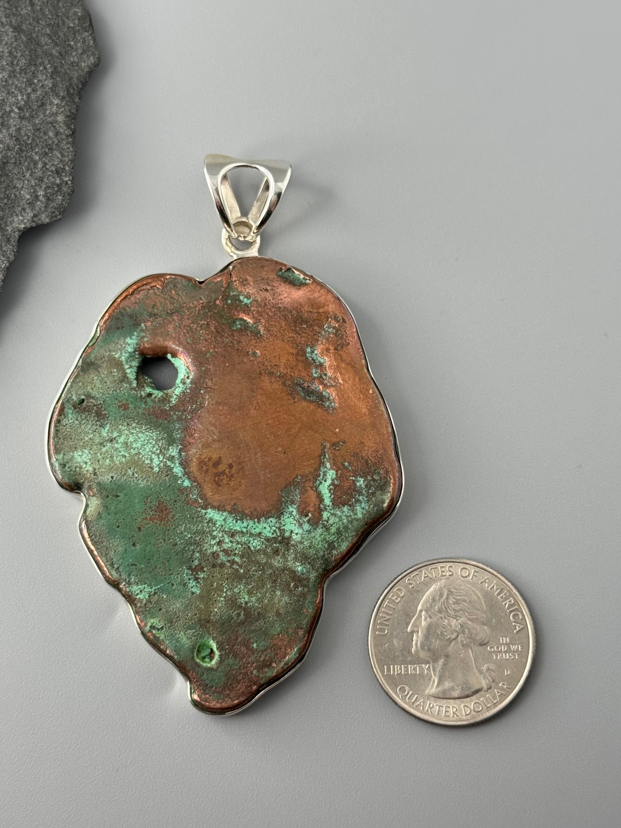 •COPPER FREEFORM - 2• sterling silver pendant