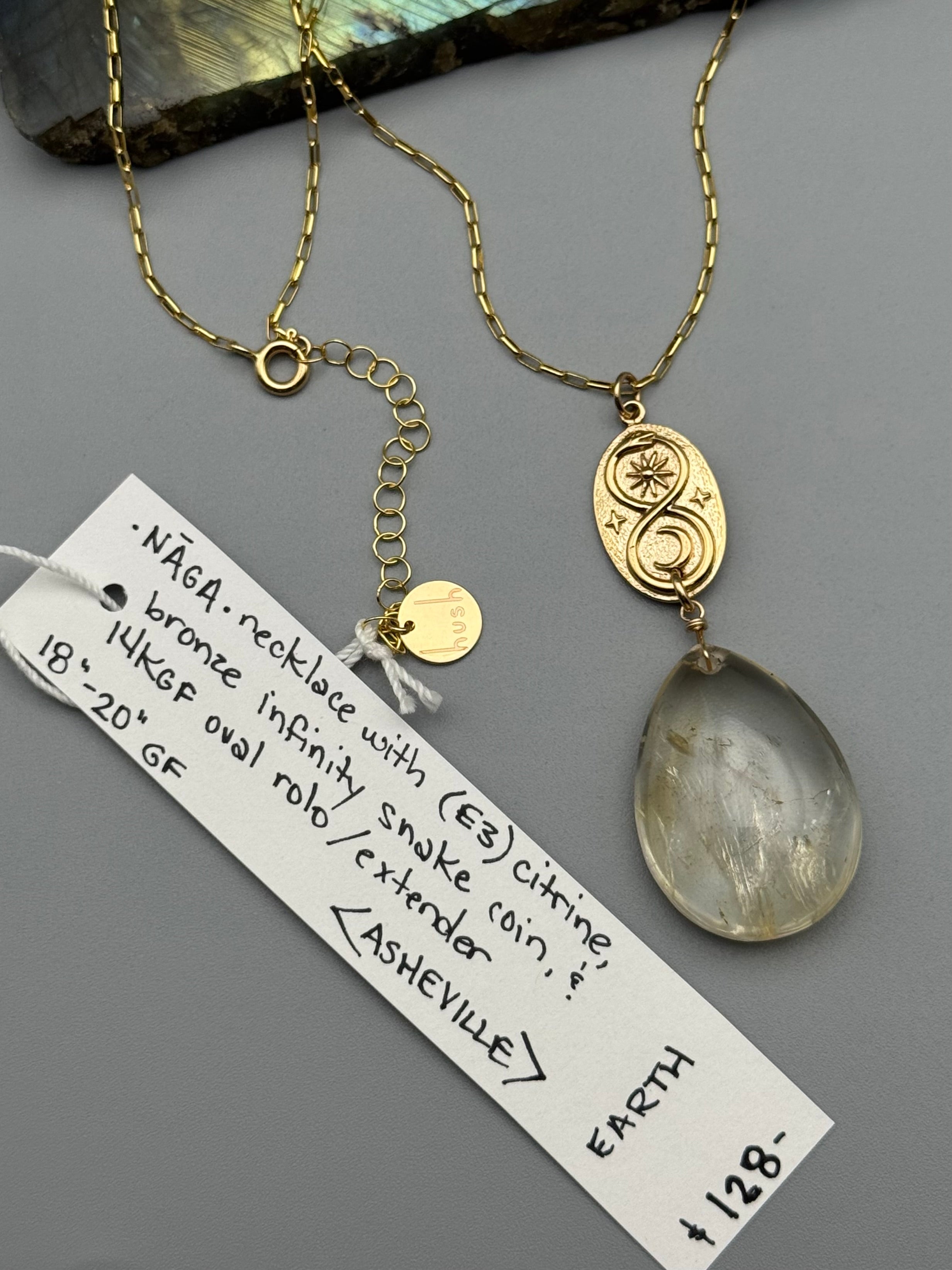 •NĀGA• citrine + gold necklace (18"-20" long)