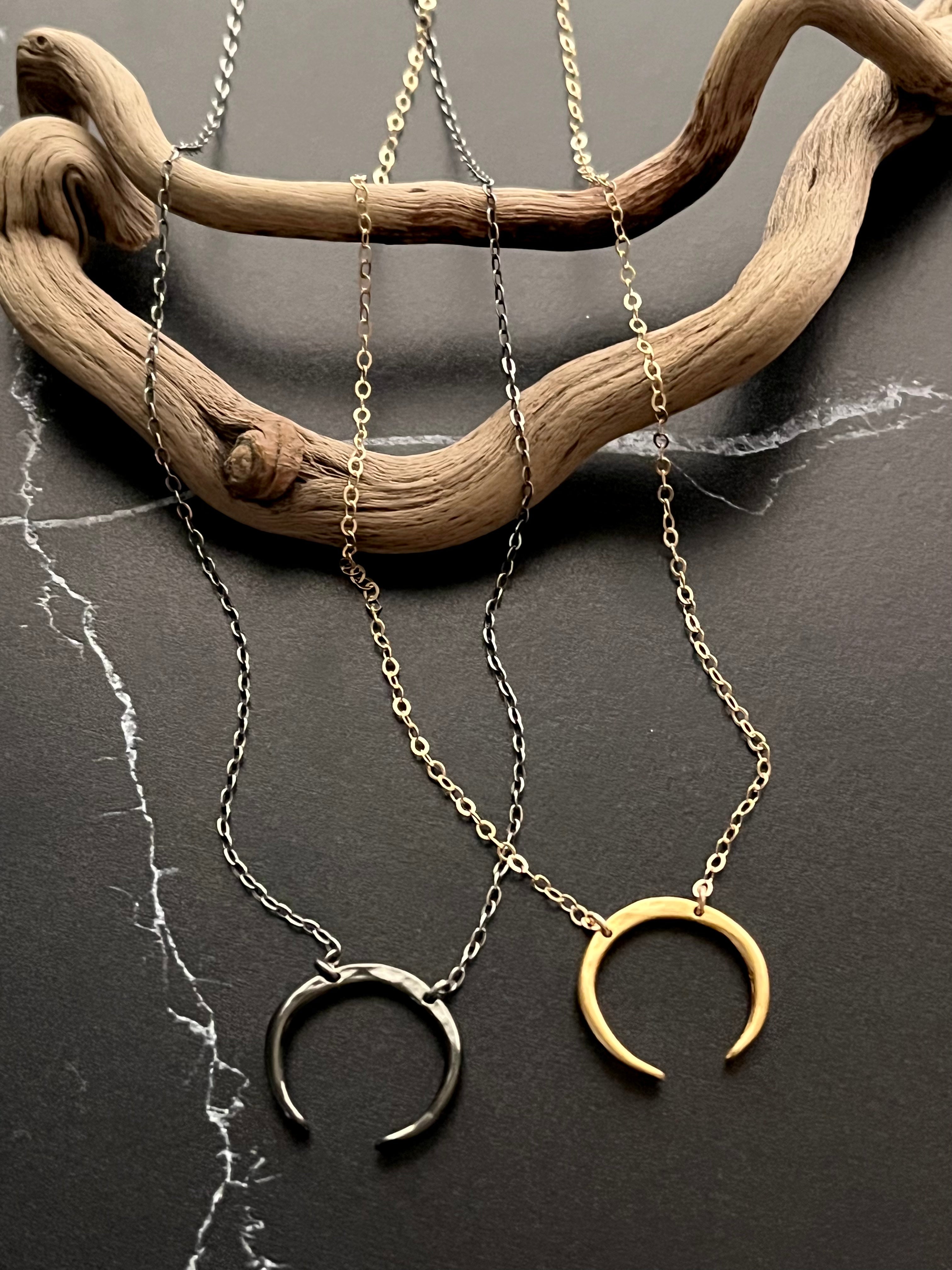 •MOON SLIVER• gold necklace