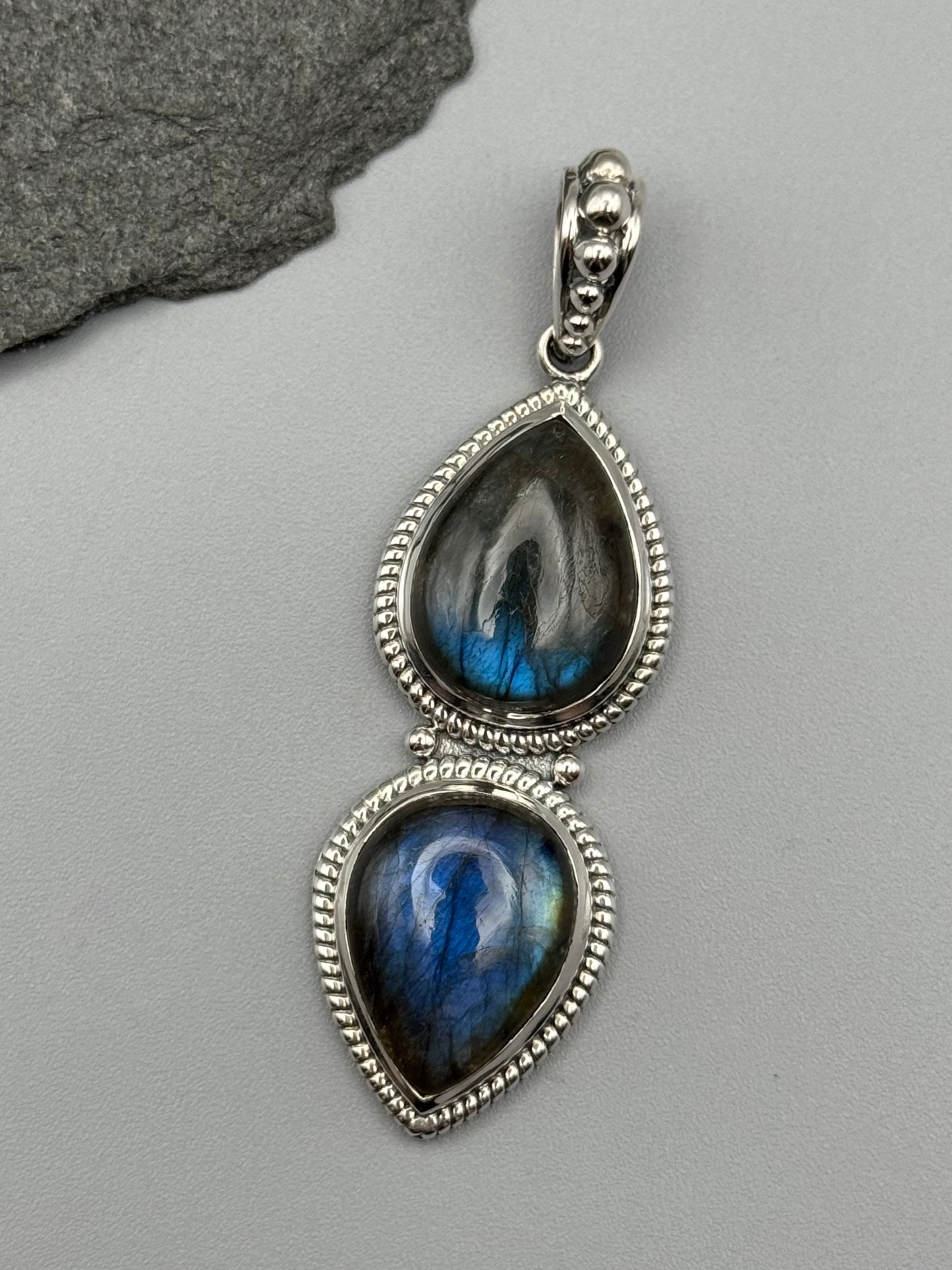 •LABRADORITE - DUALITY• sterling silver pendant