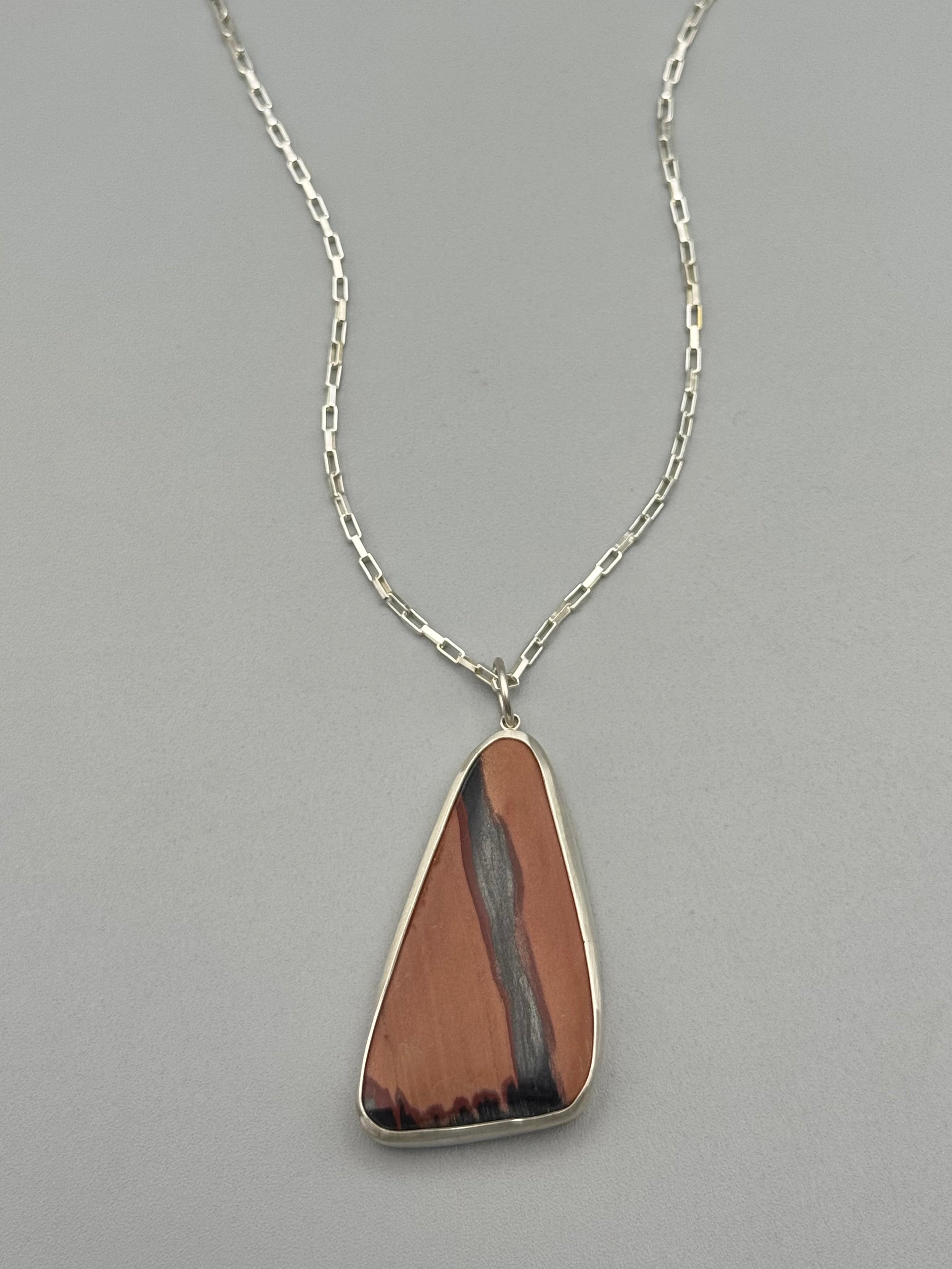•SERPIENTE• wyoming rhyolite + silver necklace (26" - 29" long)