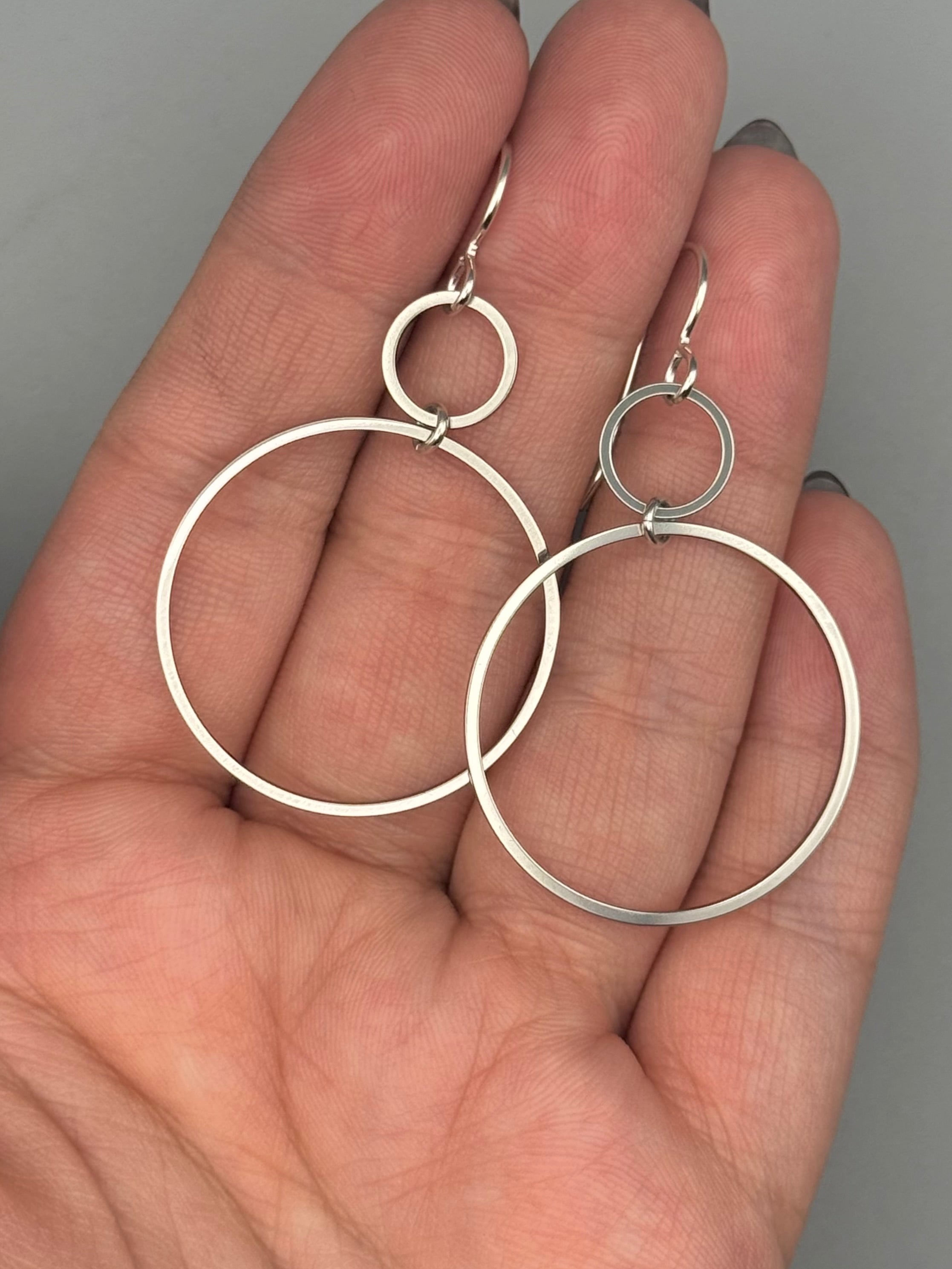 •EQUA-ORBIT MEDIUM• silver dangle earrings