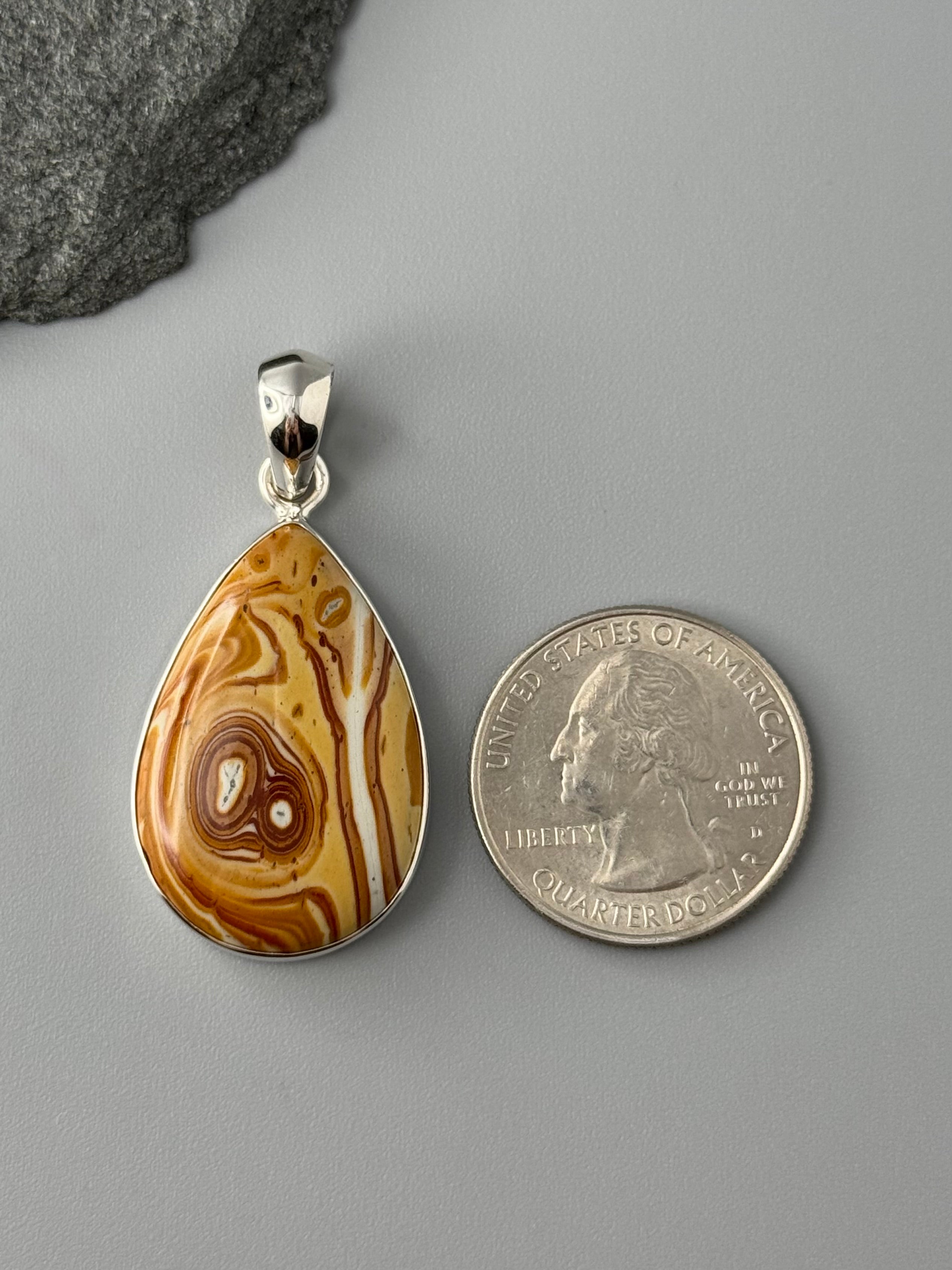 •WALNUT JASPER - TEARDROP• sterling silver pendant
