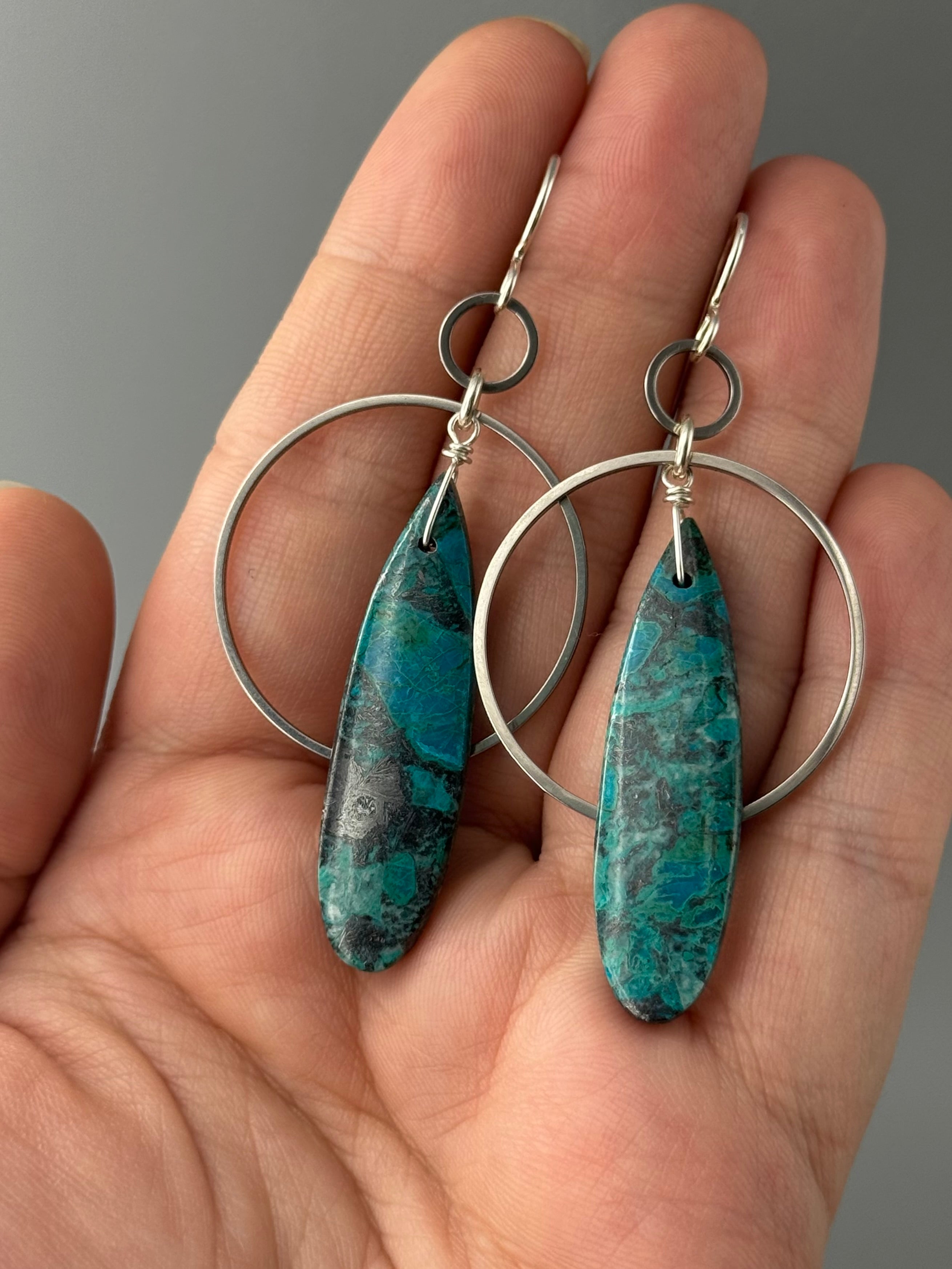 •EQUA-ORBIT• chrysocolla + silver earrings