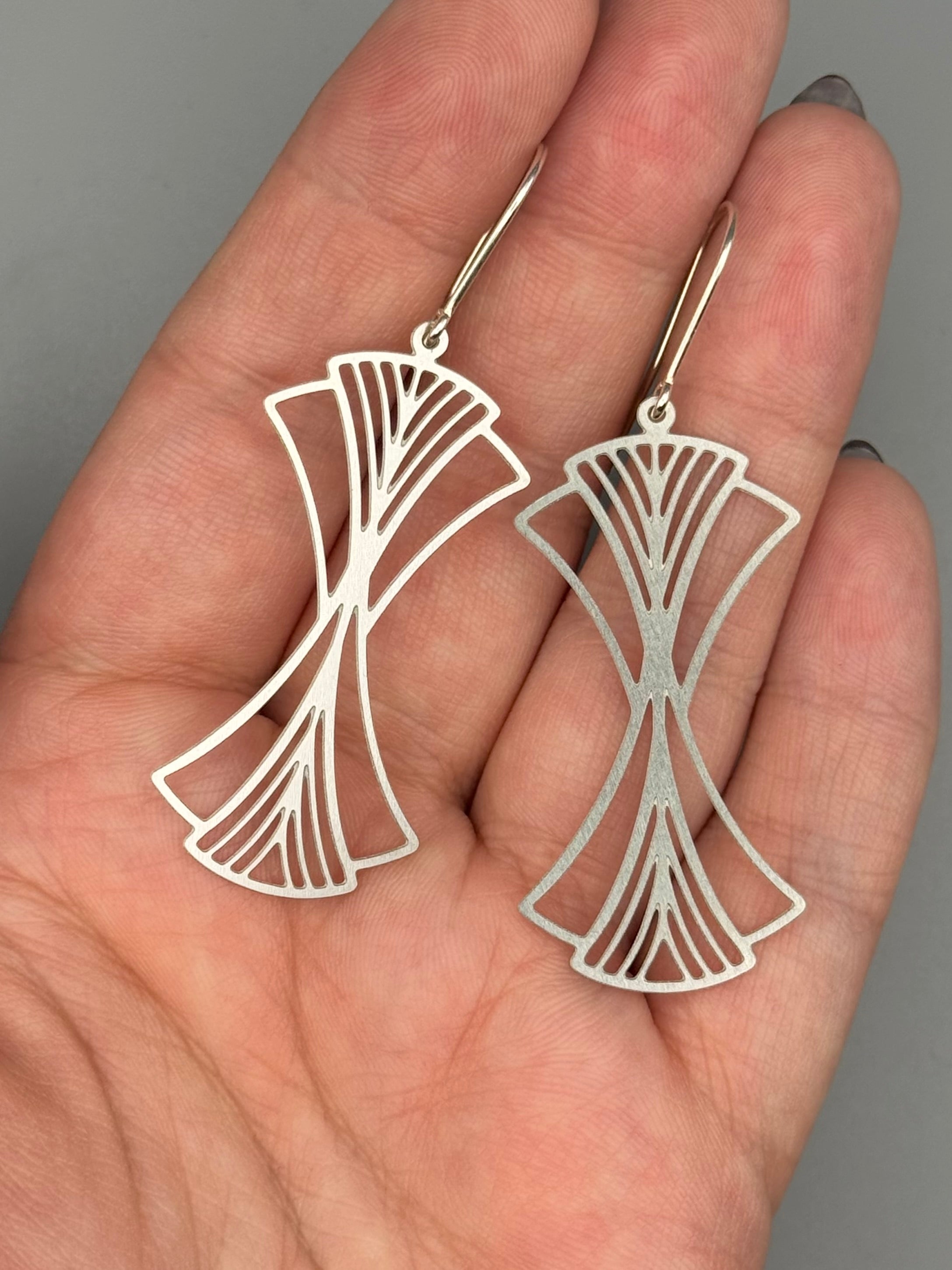 •TIME WARP• silver dangle earrings