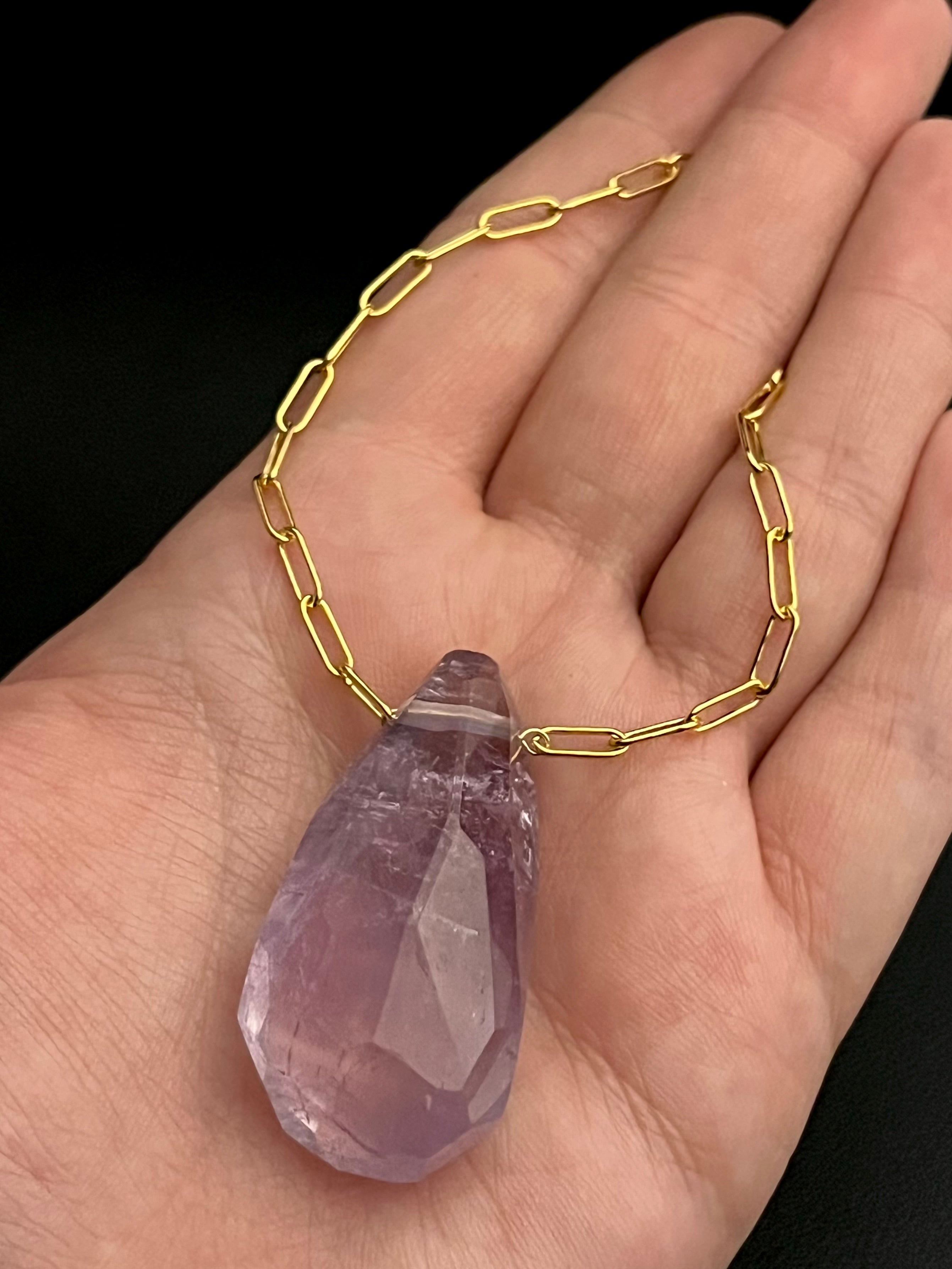 •AEON• amethyst + gold necklace (18"-20")