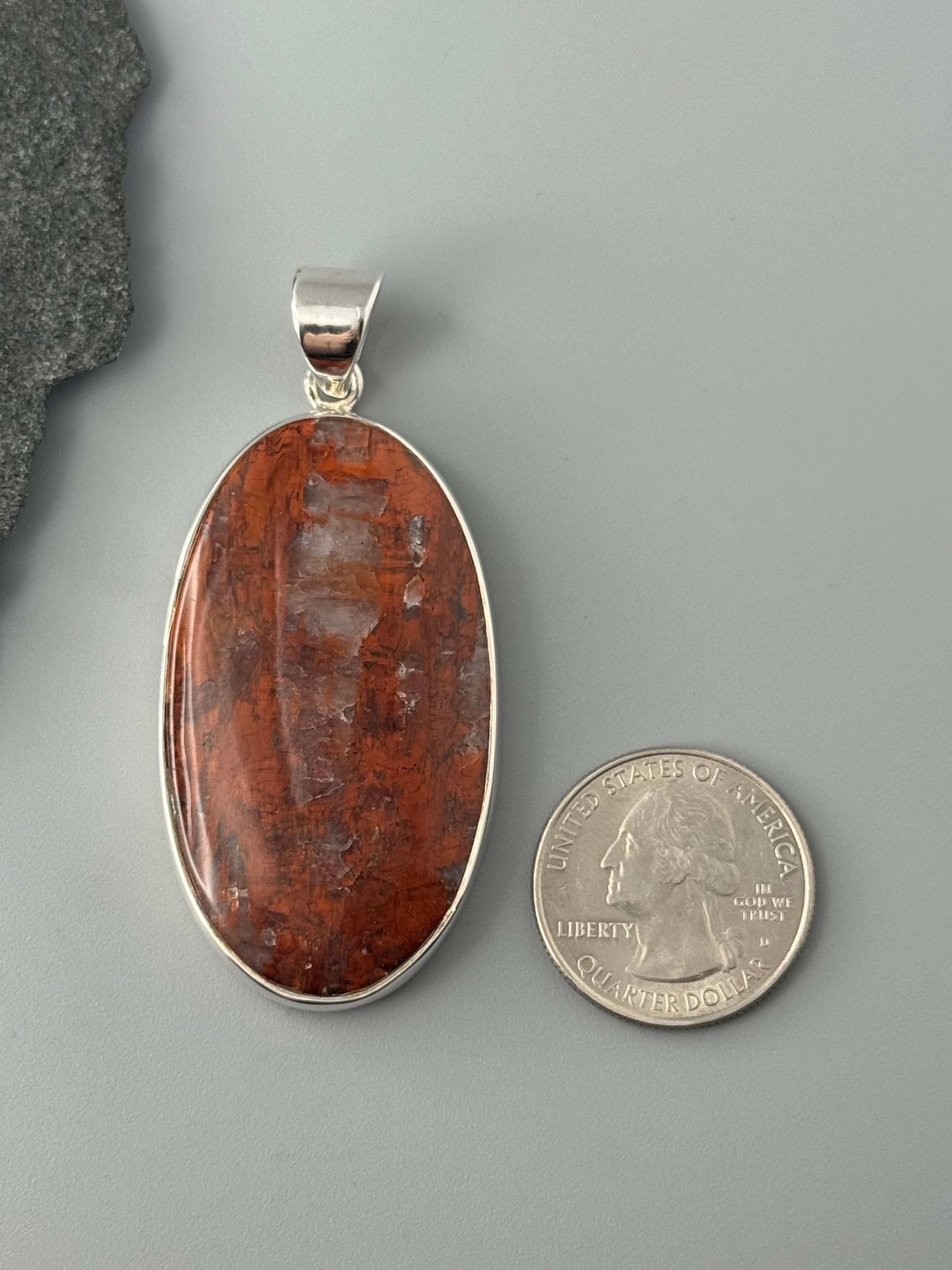 •RED PIETERSITE - LARGE OVAL• sterling silver pendant