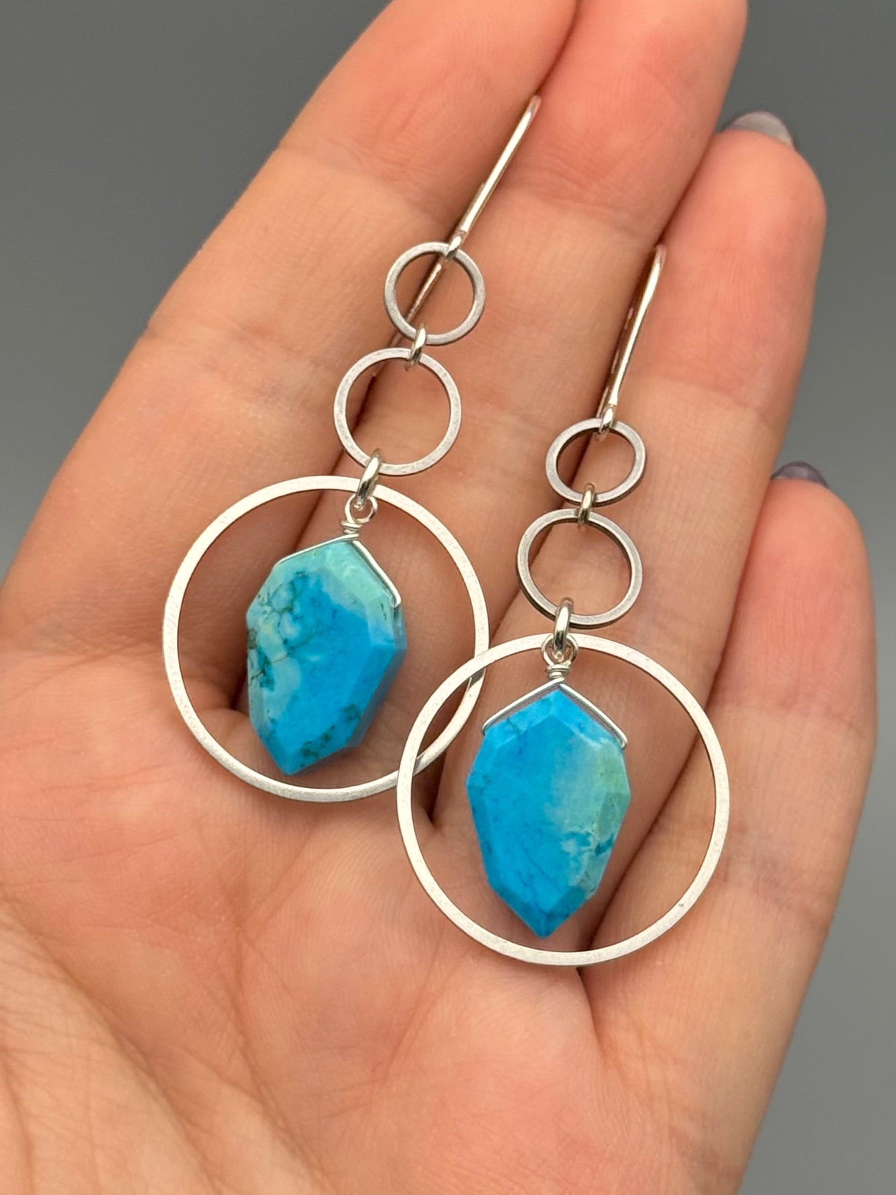 •EQUA LUNA• turquoise + silver earrings
