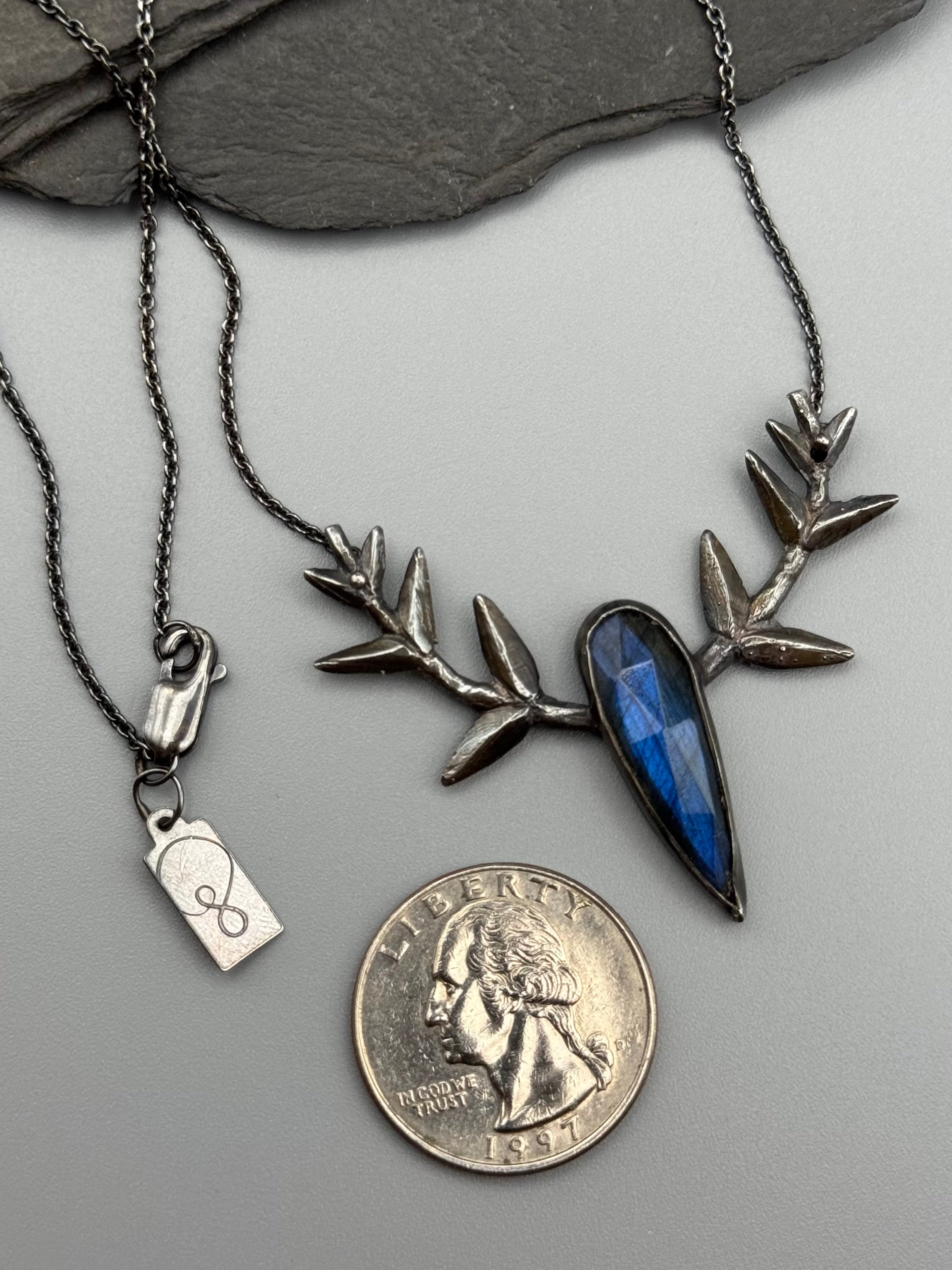 •BRANCHED OUT• labradorite + silver necklace (18" long)