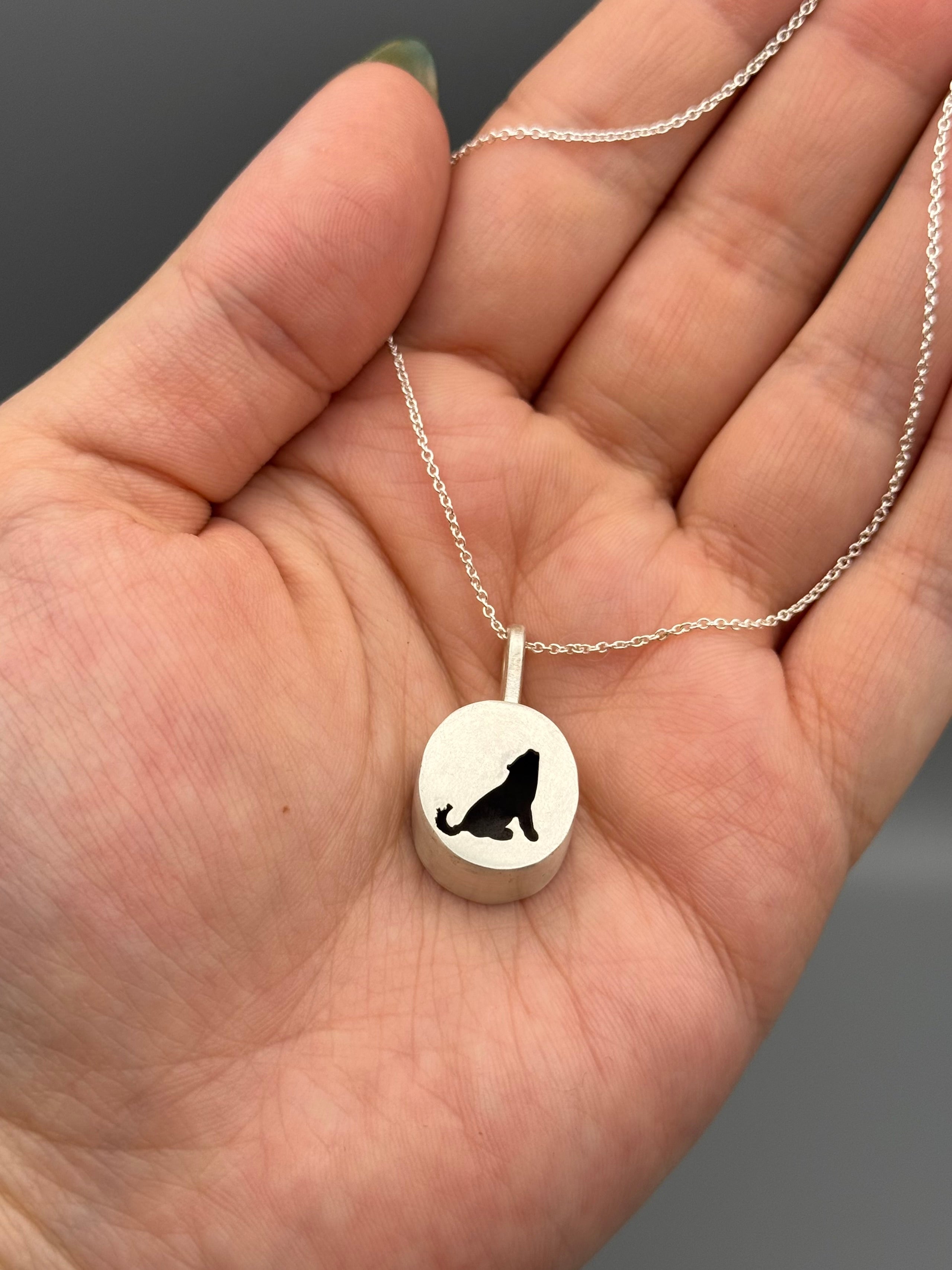 •LOBITO• small silver shadowbox necklace (18" long)