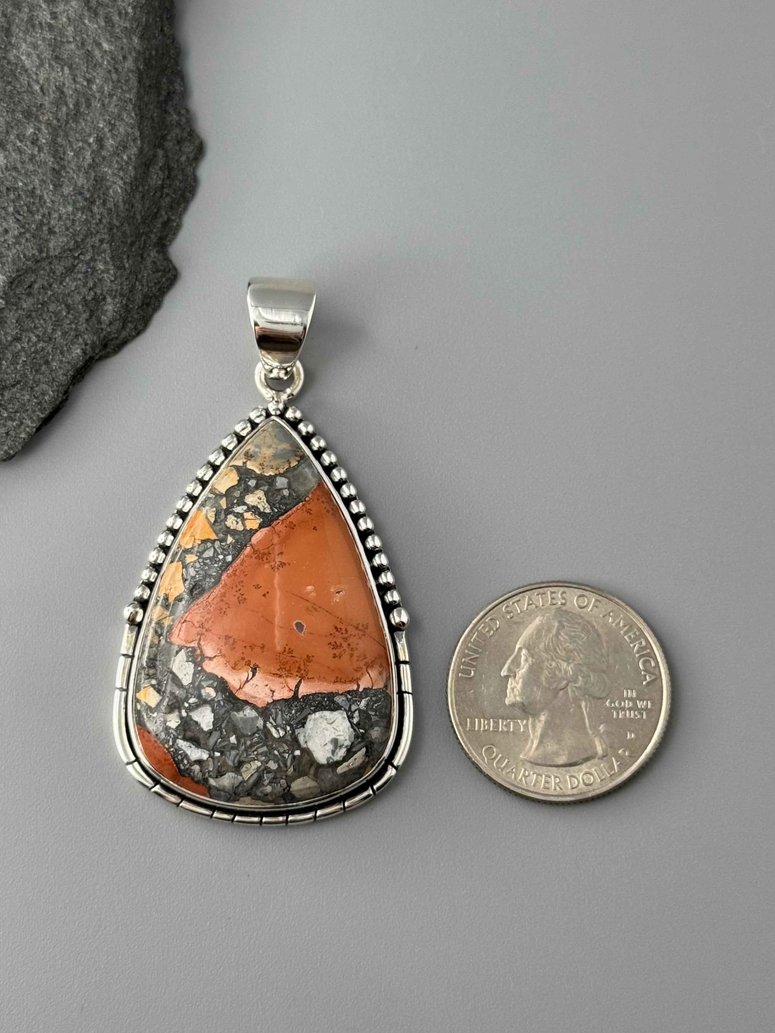 •MALIGANO JASPER TEAR - CANYON• sterling silver pendant