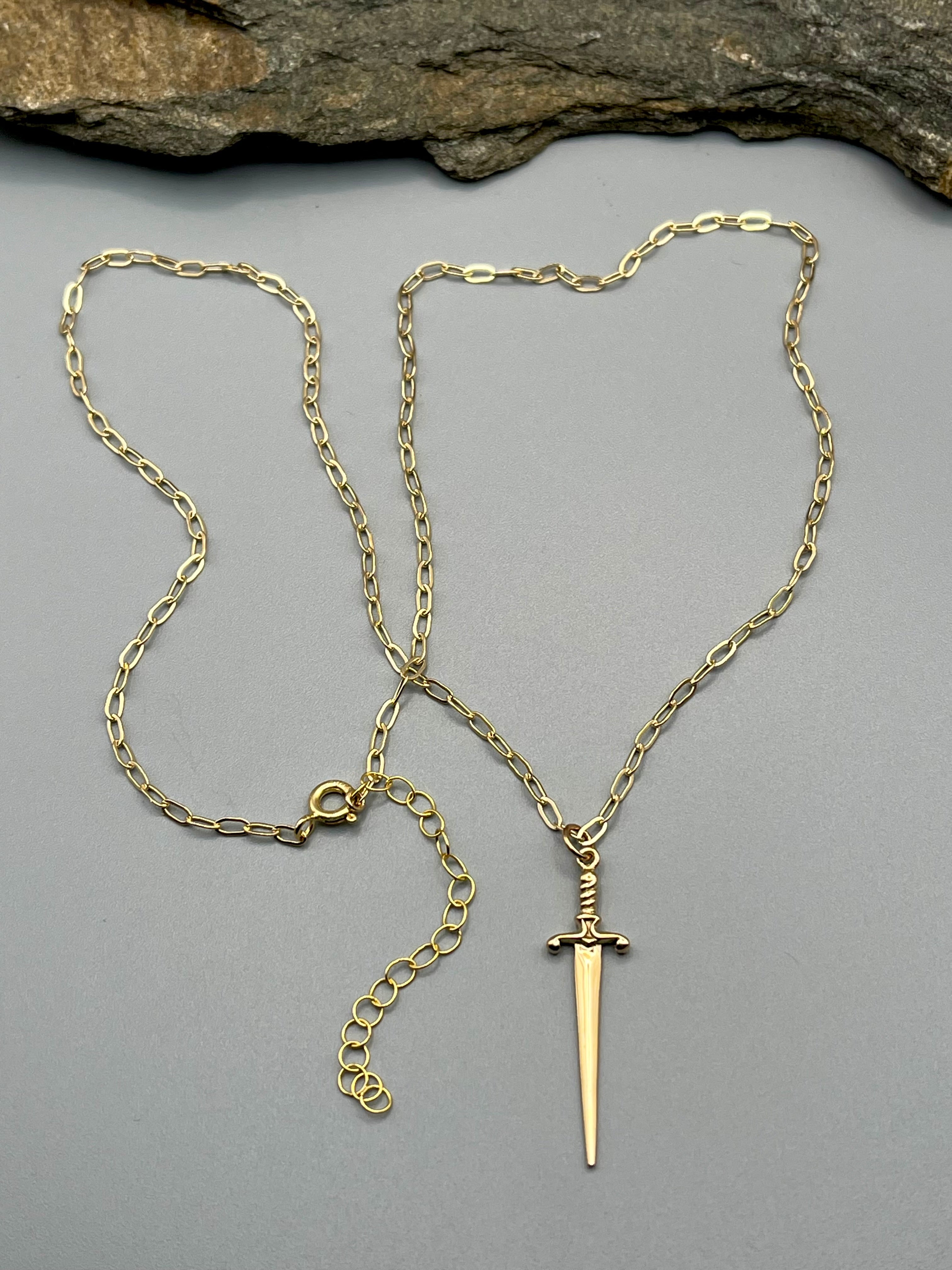 •BIG DAGGER• gold necklace
