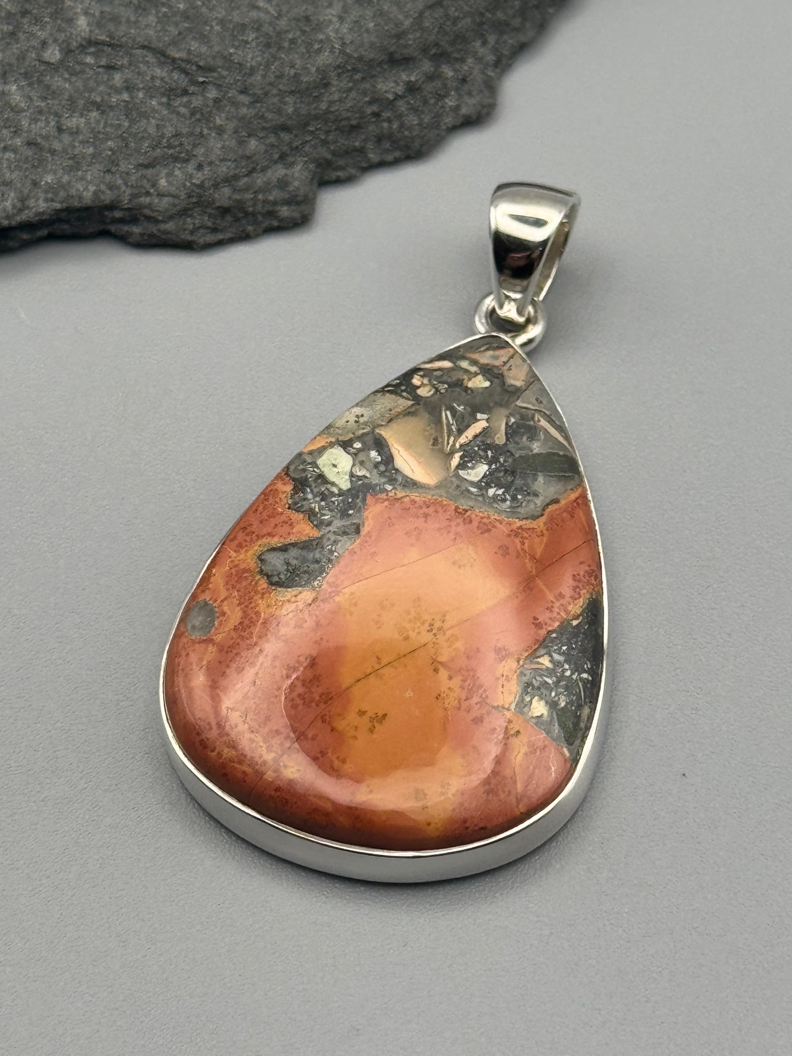 •MALIGANO JASPER - TEAR• sterling silver pendant