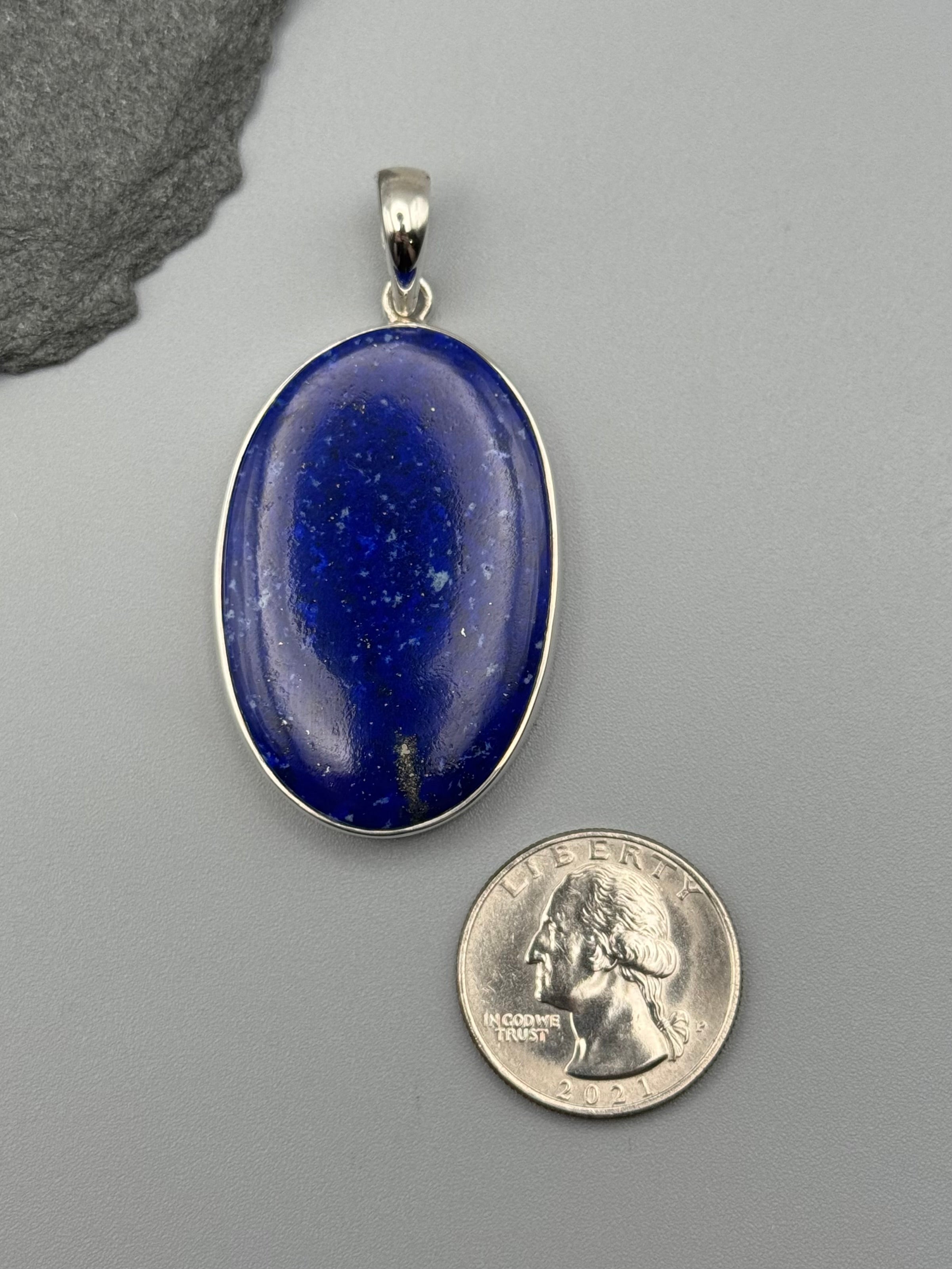 •LAPIS LAZULI - LARGE OVAL• sterling silver pendant