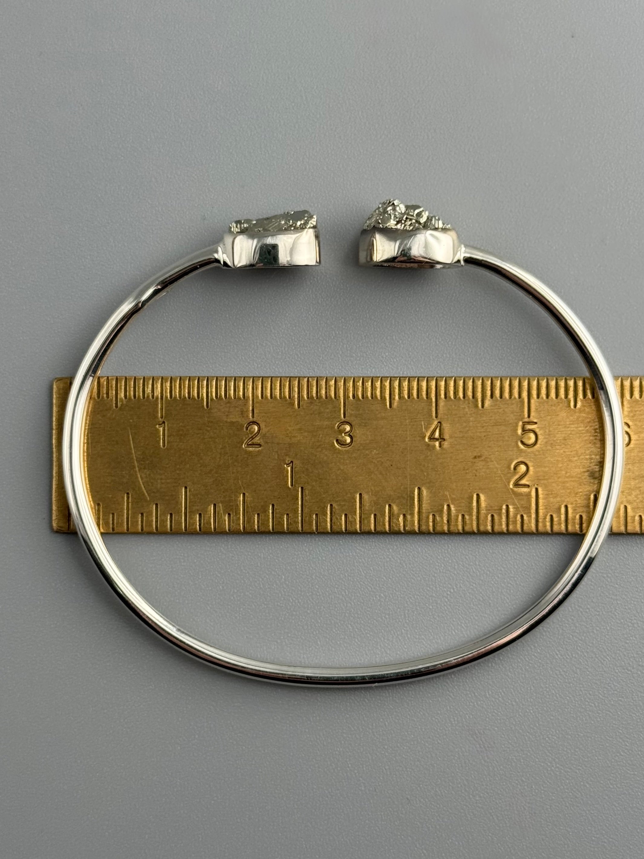 •ORGANIC FREEFORMS• pyrite + silver twist-on cuff bracelet