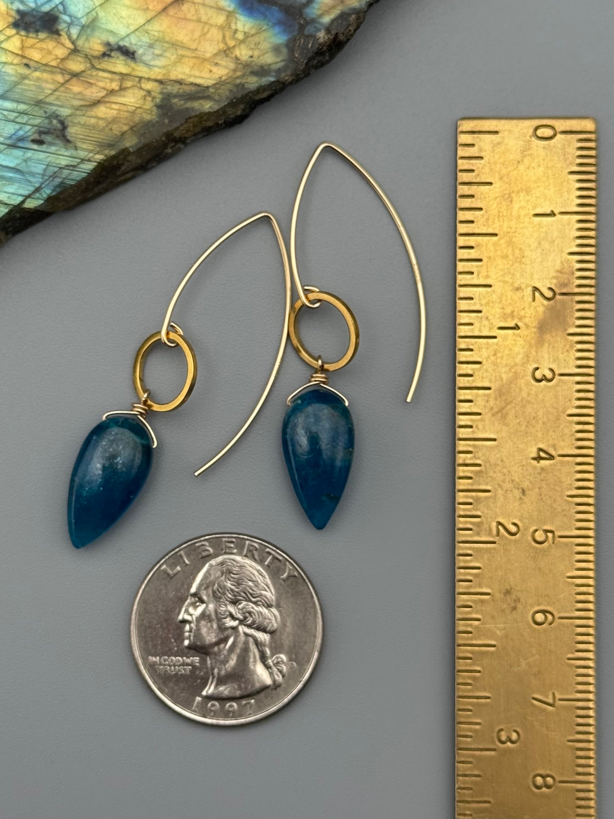 •LUNA• apatite + gold earrings