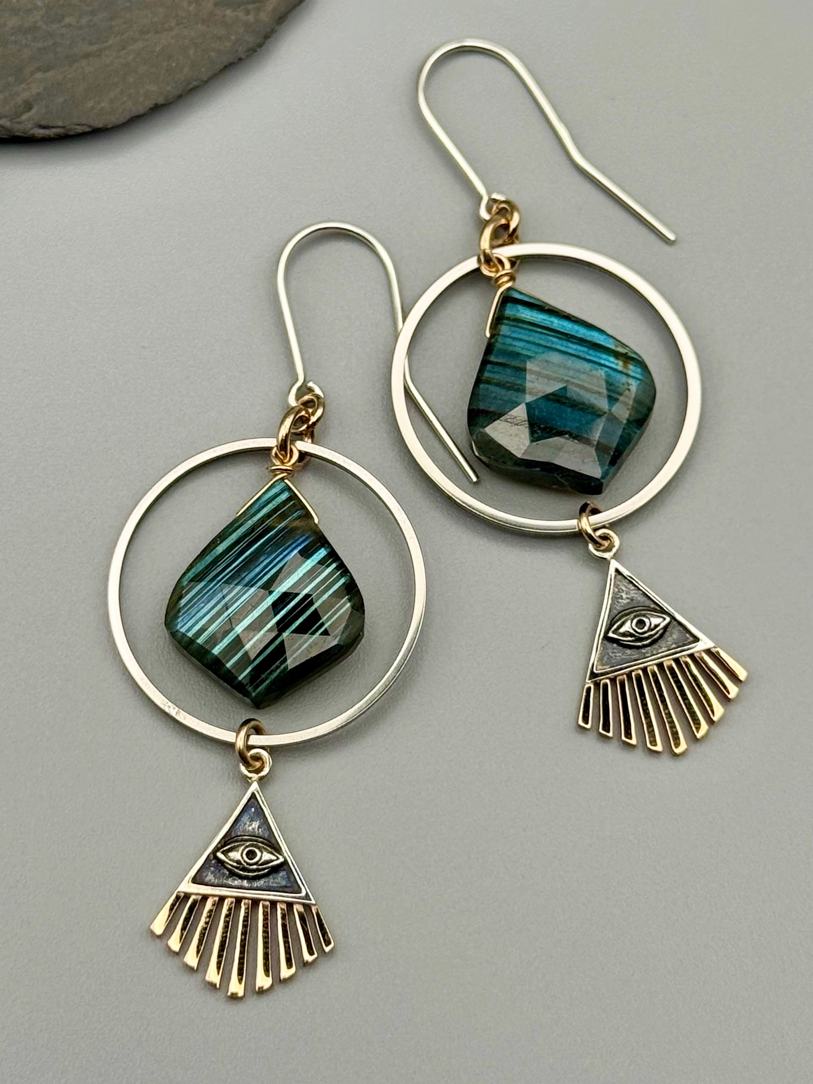 •DIVINE PROVIDENCE• labradorite + mixed metal earrings