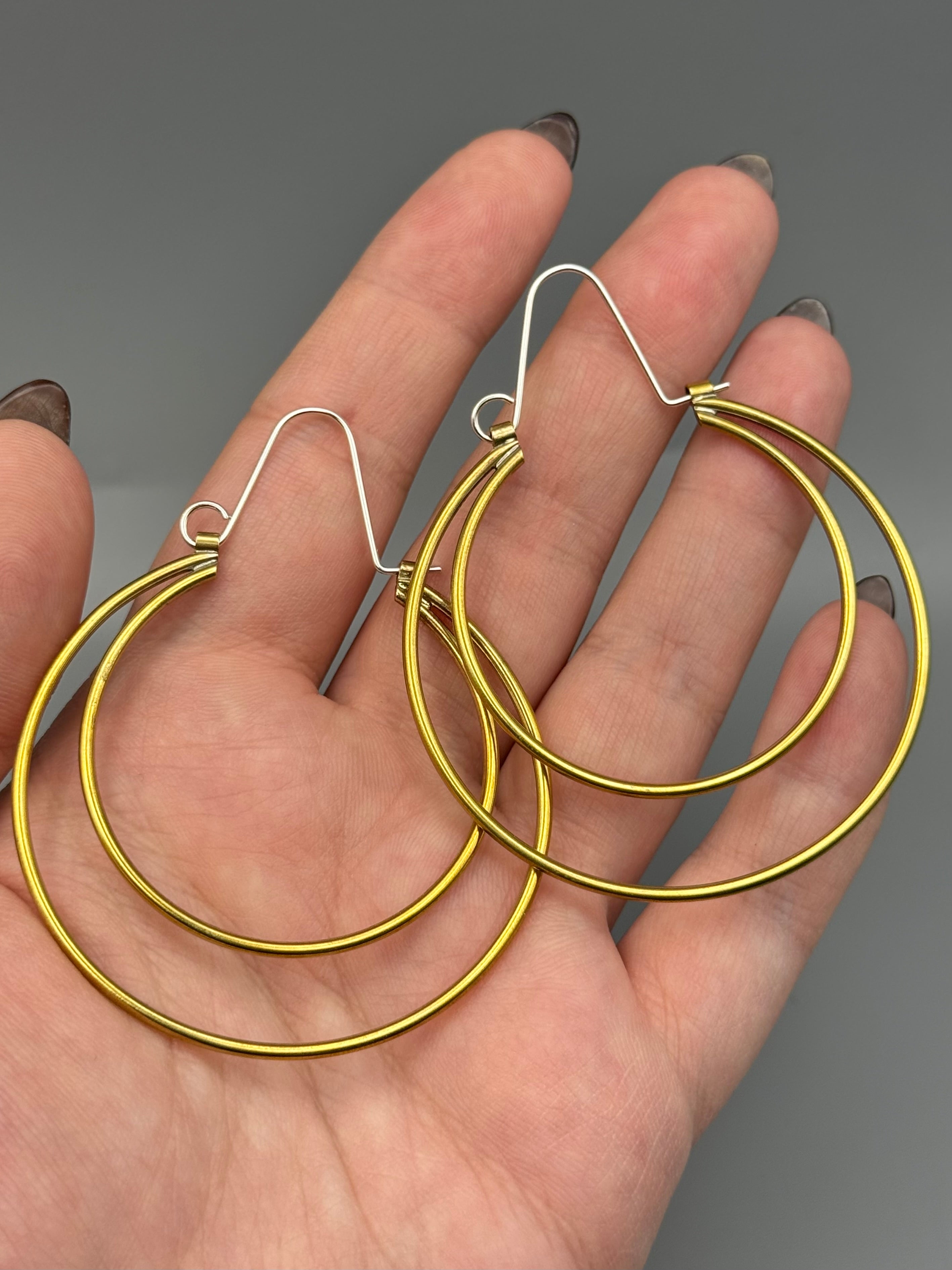 •CRESCENT• brass hoop earrings