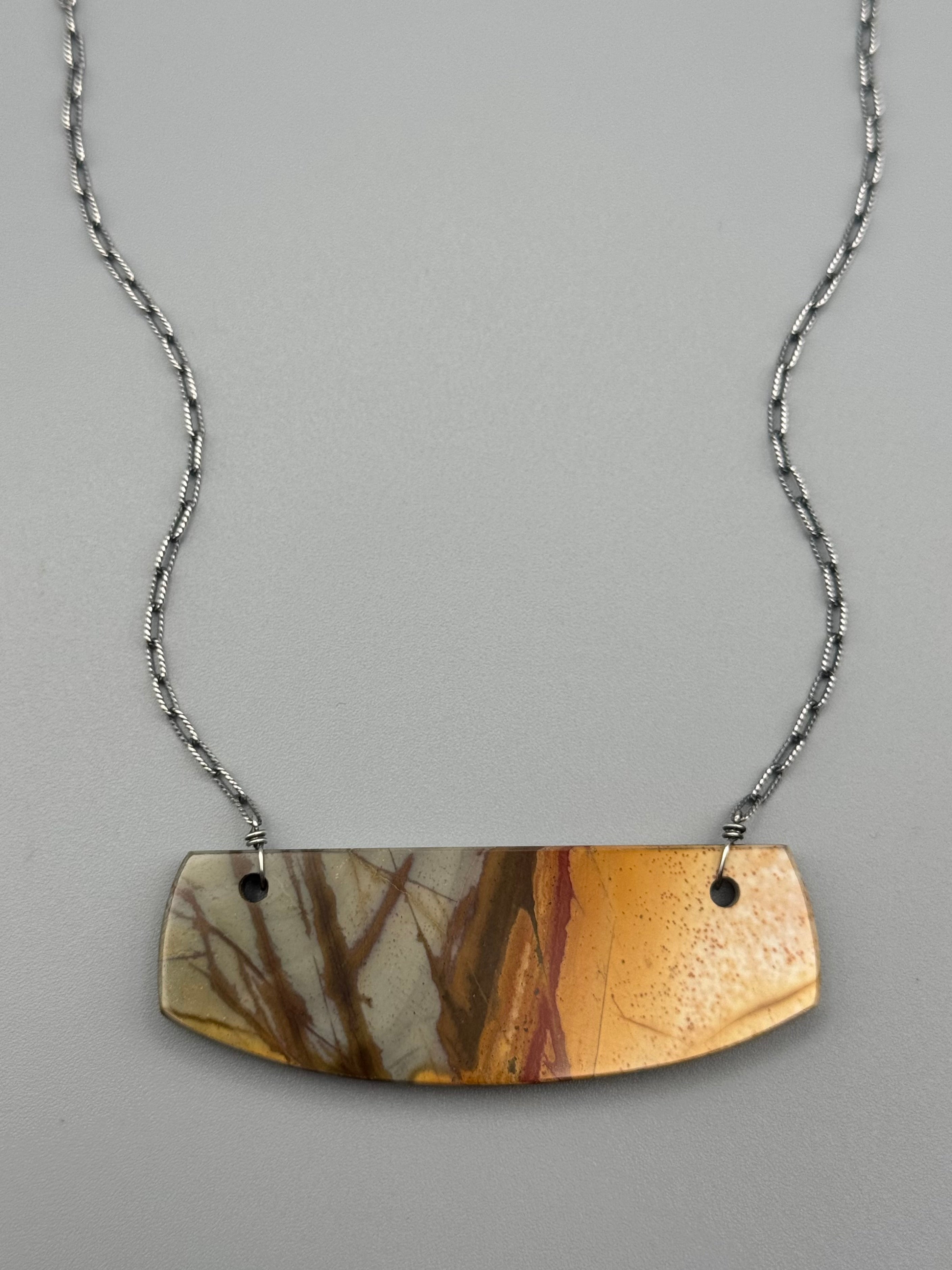 •AEON• red creek jasper + silver necklace (18"-20" long)