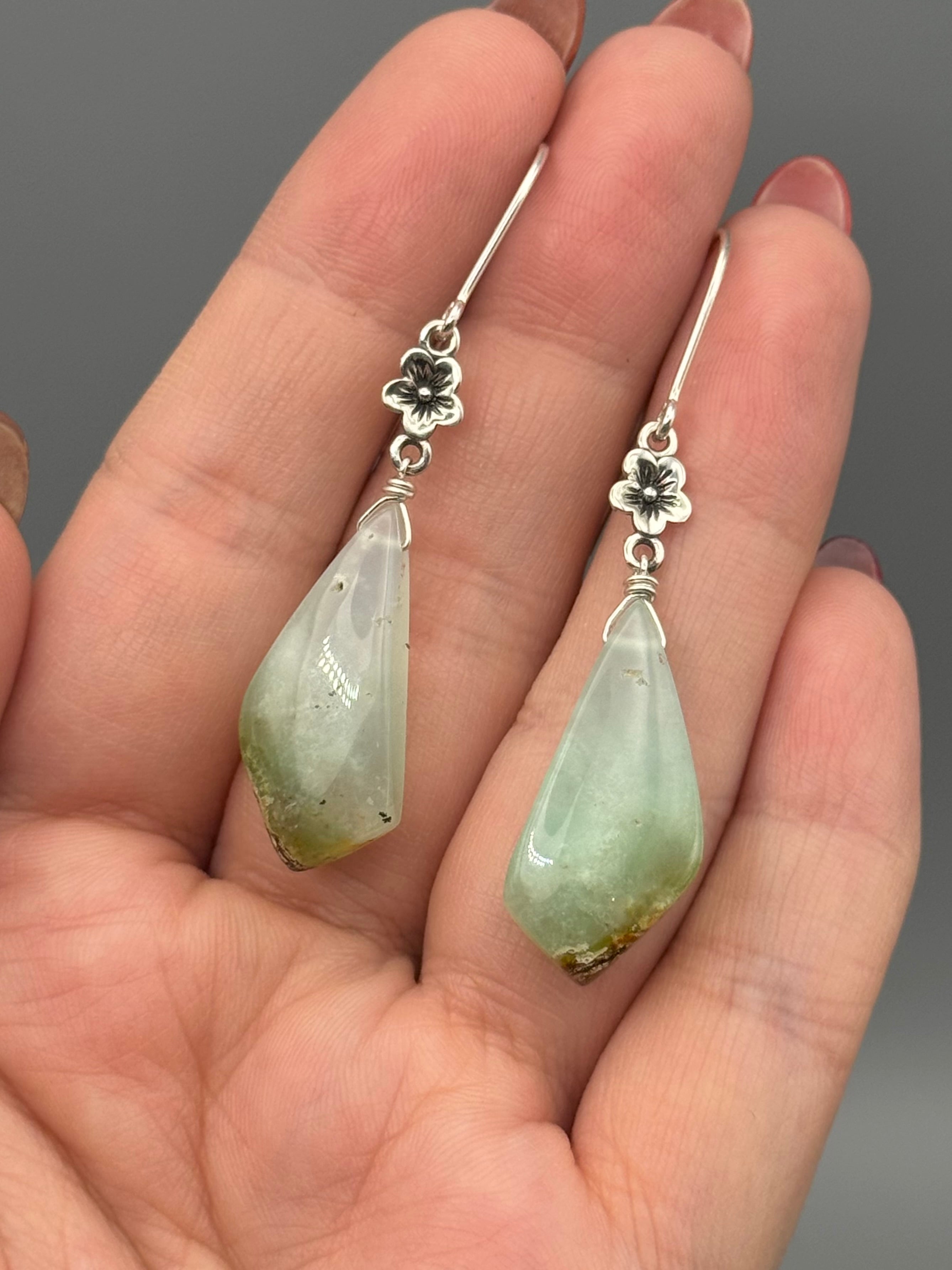 •SAKURA• chrysoprase + silver earrings