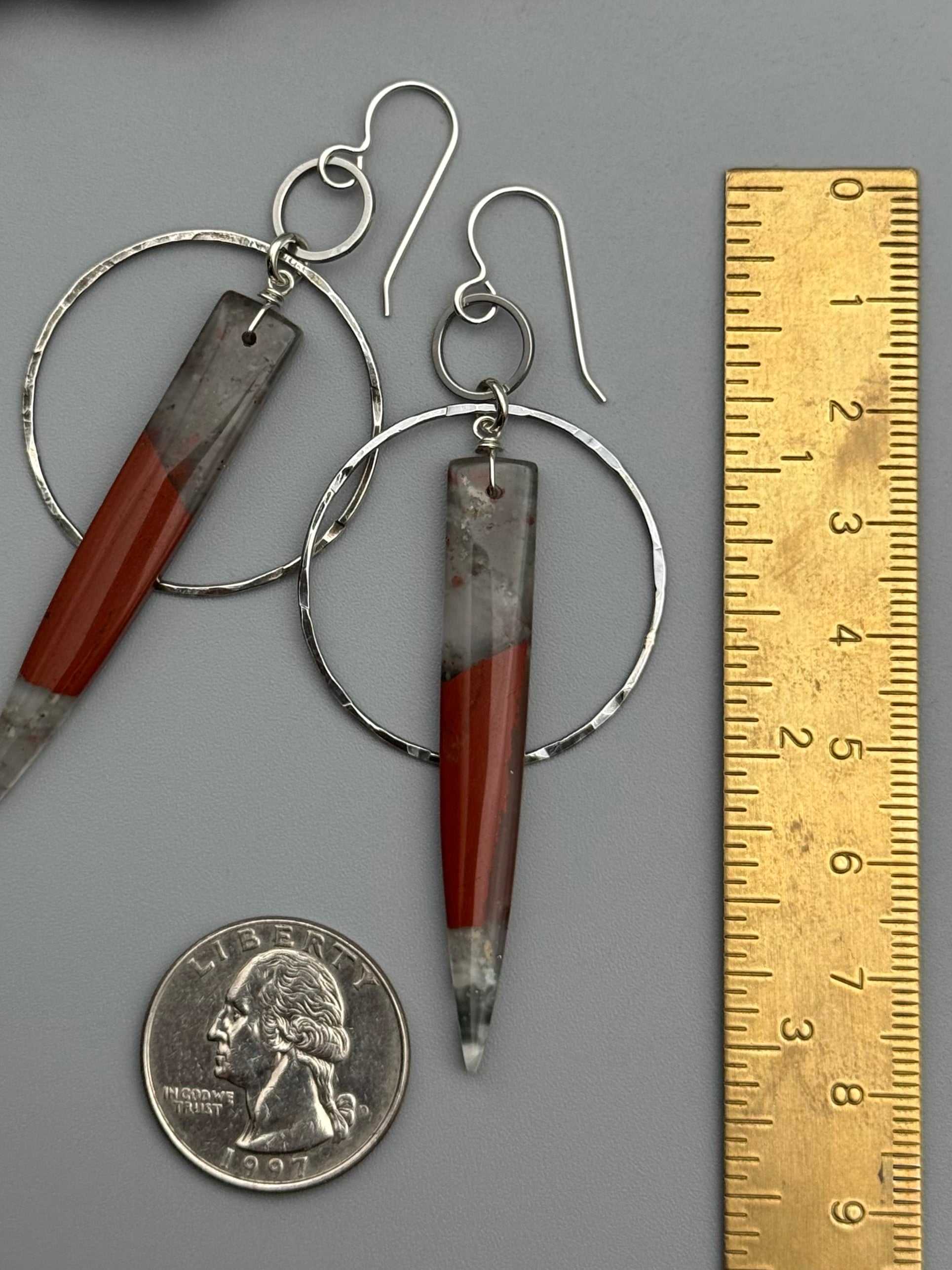 •EQUA-ORBIT• bloodstone + silver earrings