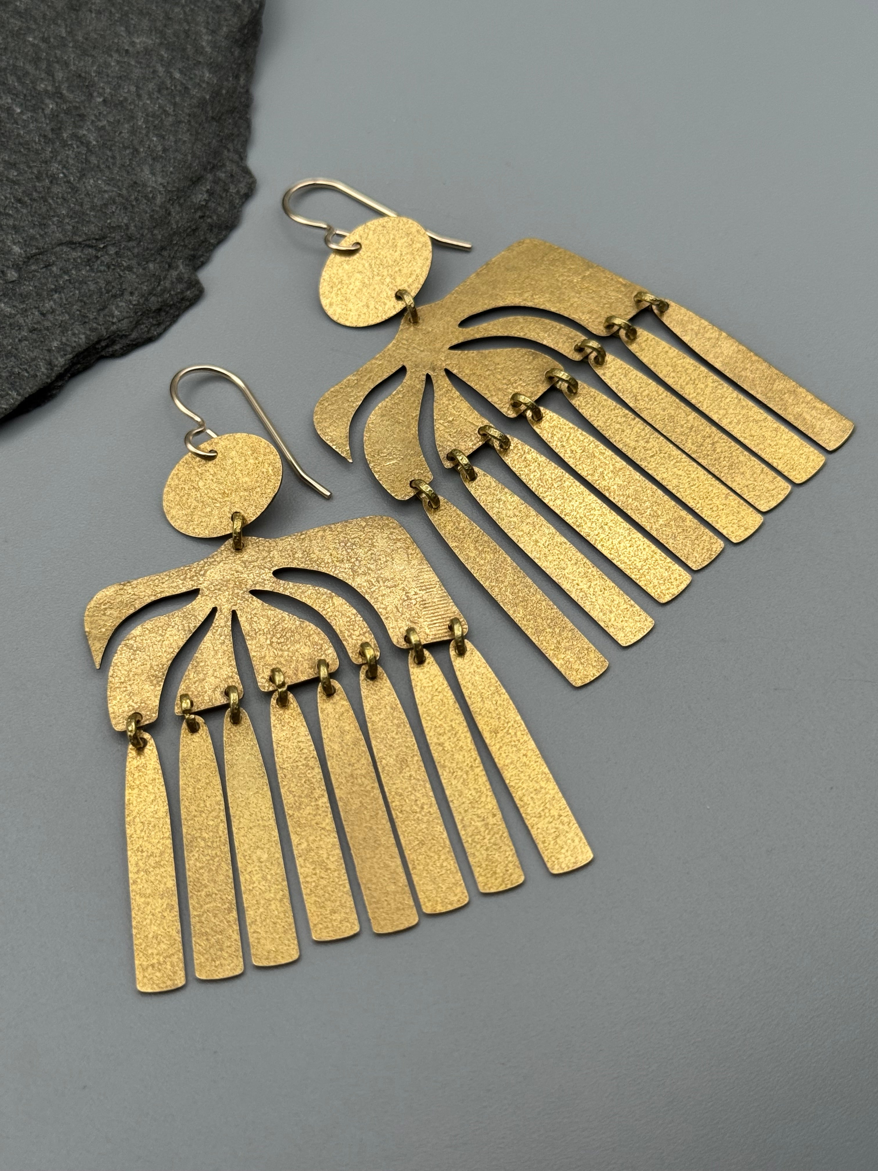 •TROPICAL STORM• gold dangle earrings