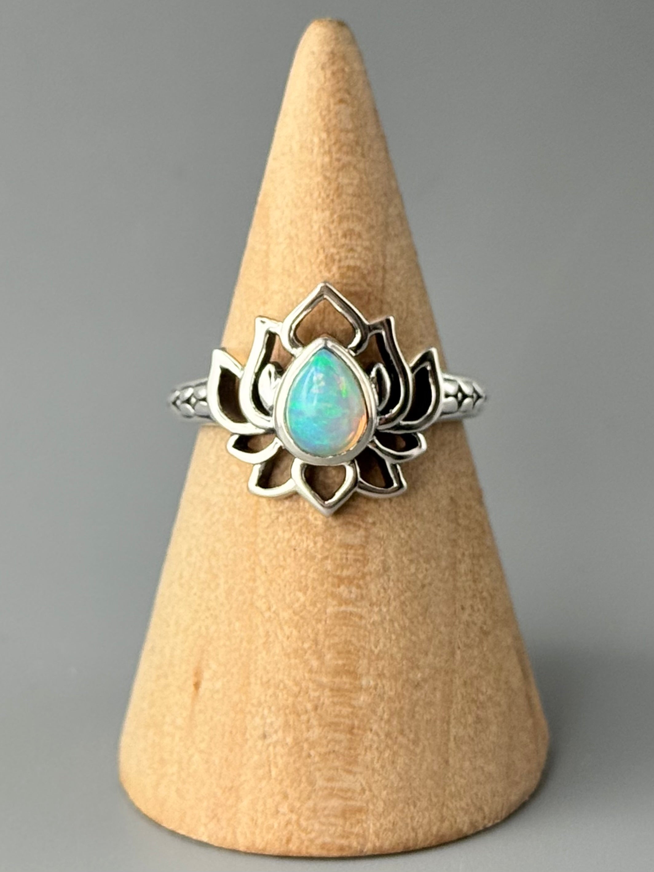 •ETHIOPIAN OPAL - LOTUS• sterling silver ring (various sizes)