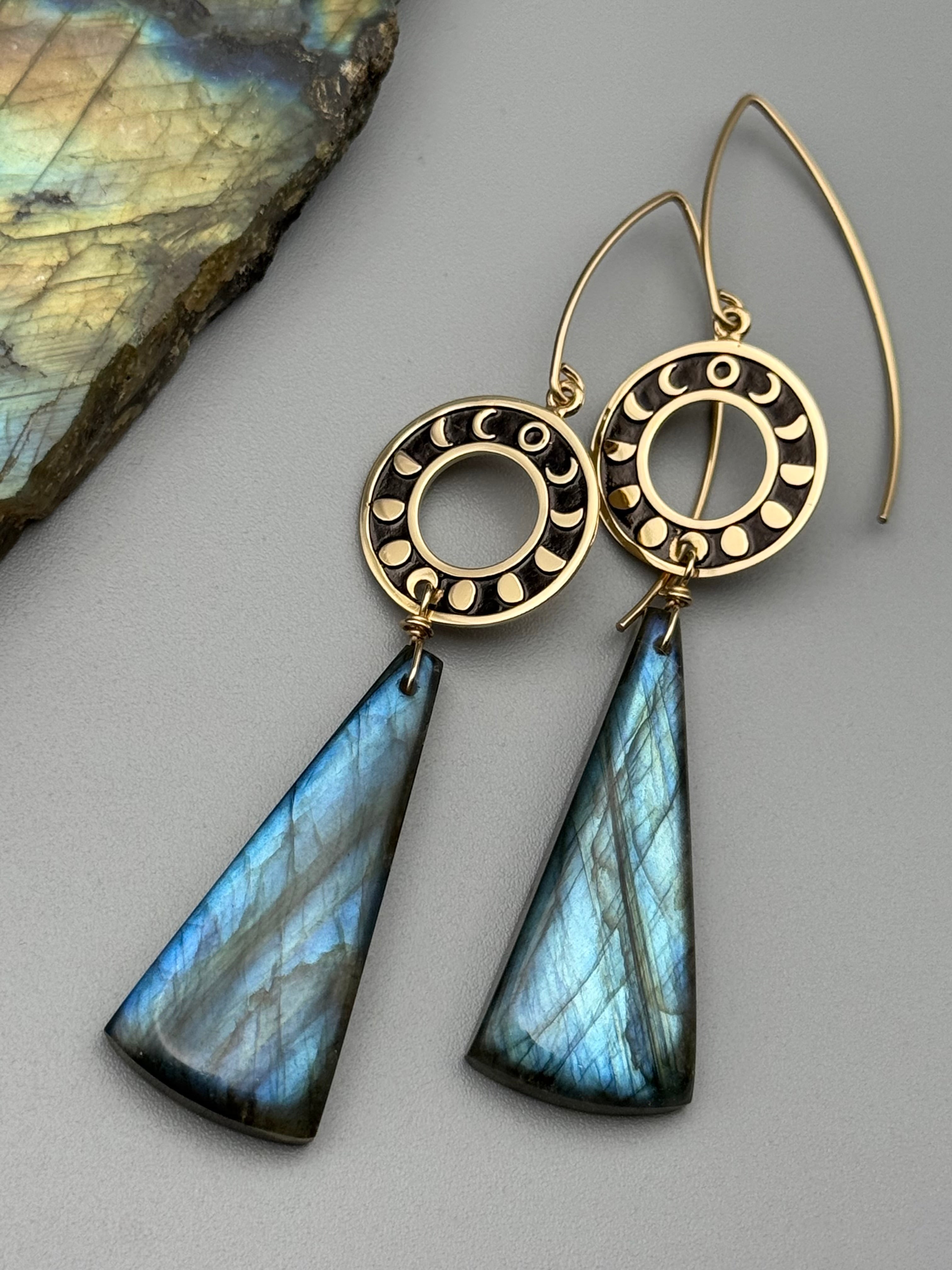 •ORBITAL• labradorite + gold earrings