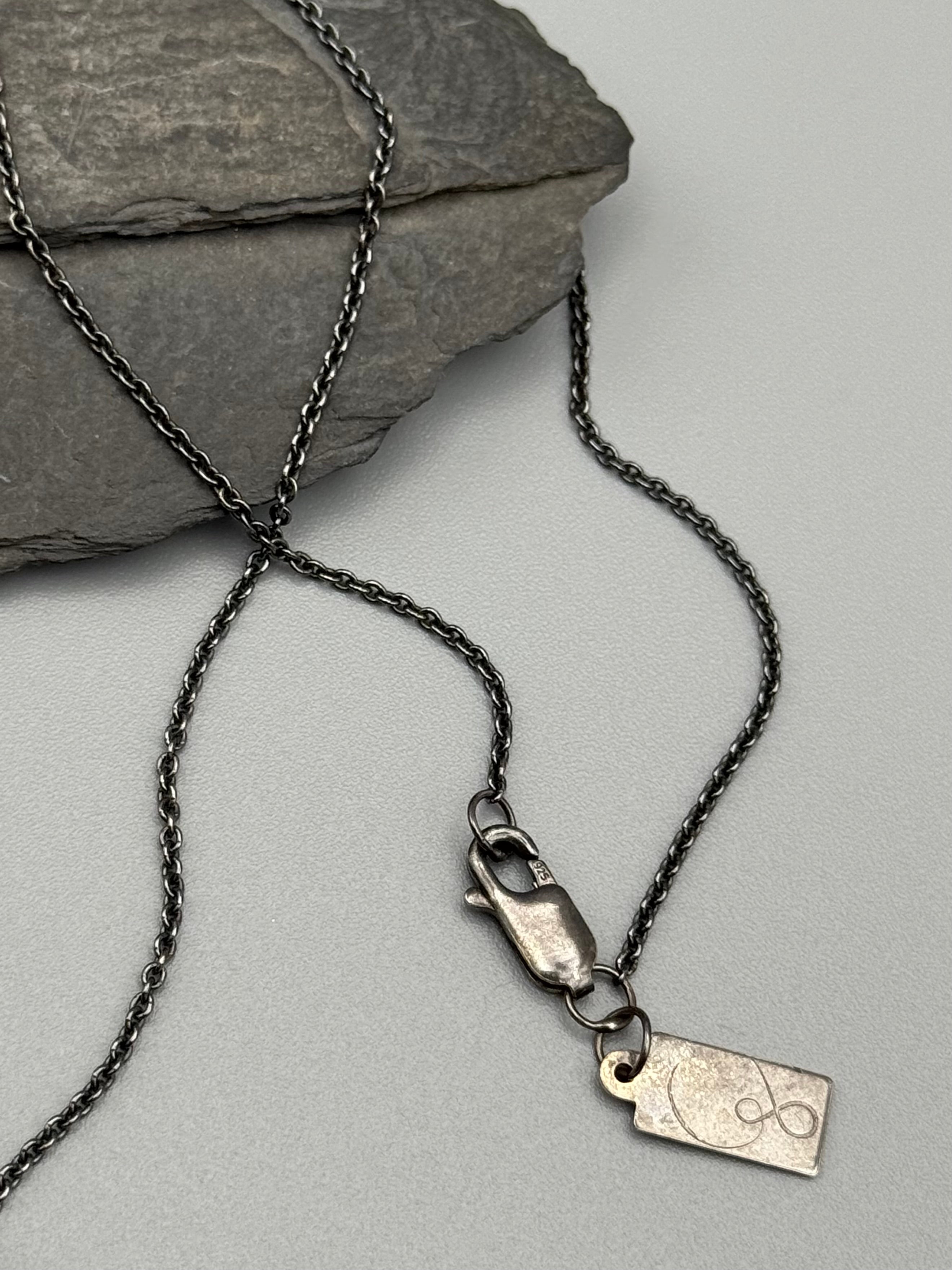 •MARY• mother of pearl + silver cameo necklace (18.5" long)