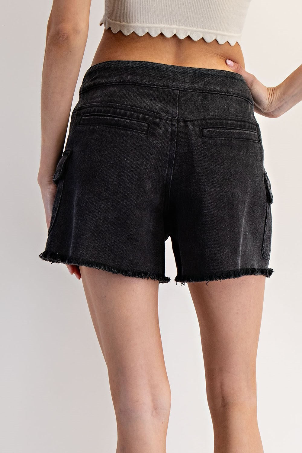 •MARLEY• mineral washed denim shorts