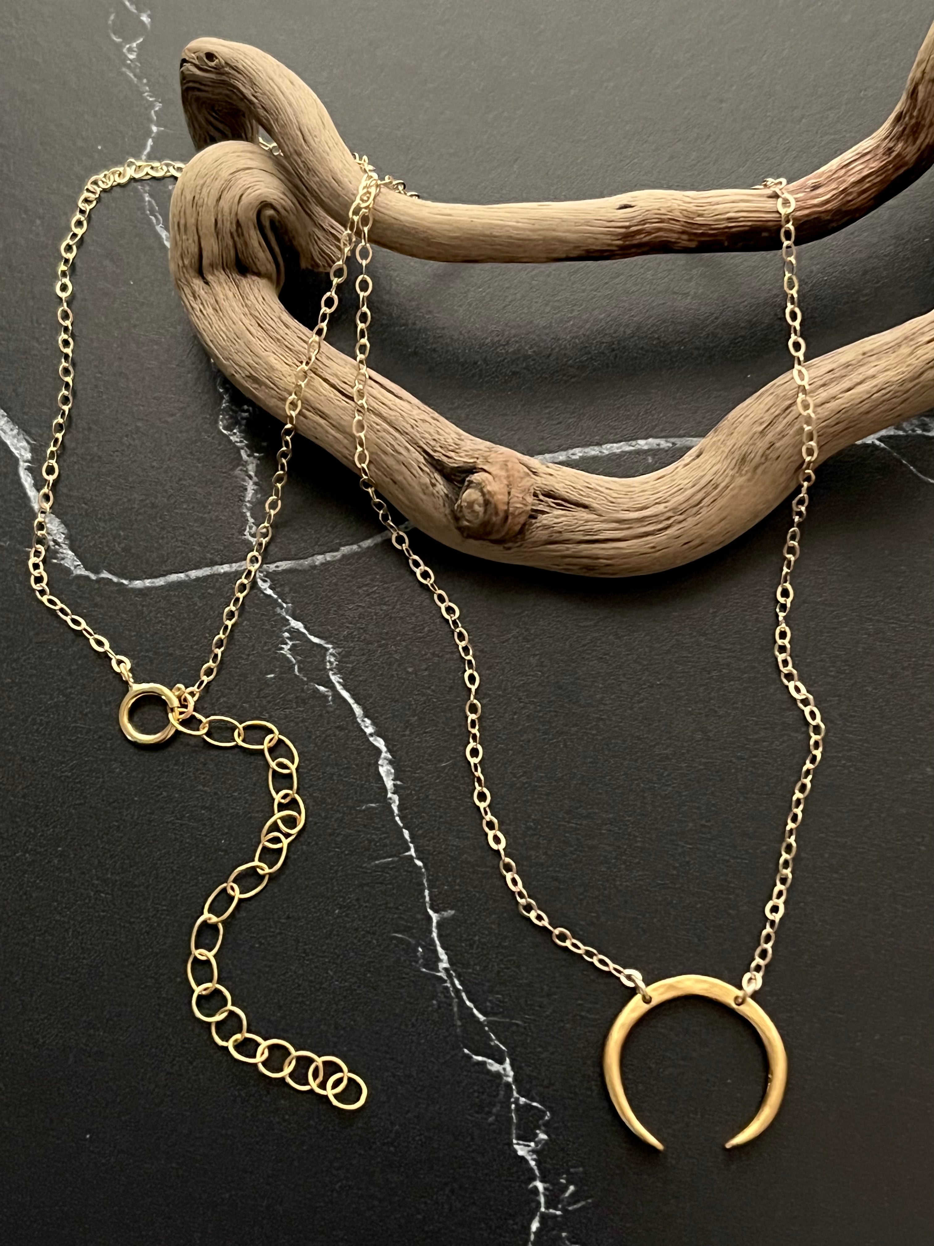 •MOON SLIVER• gold necklace