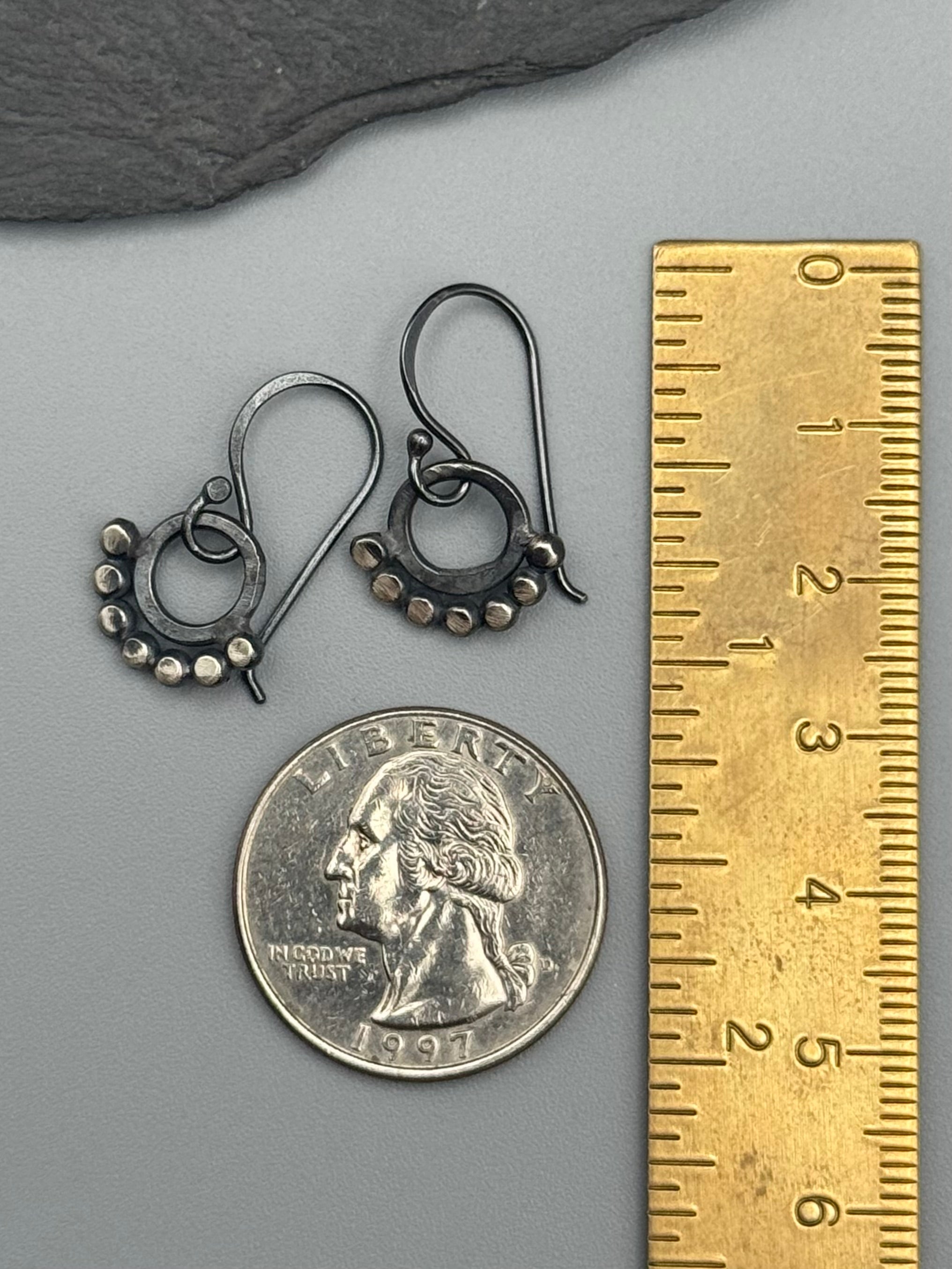 •DOTTED TALISMAN• silver dangle earrings