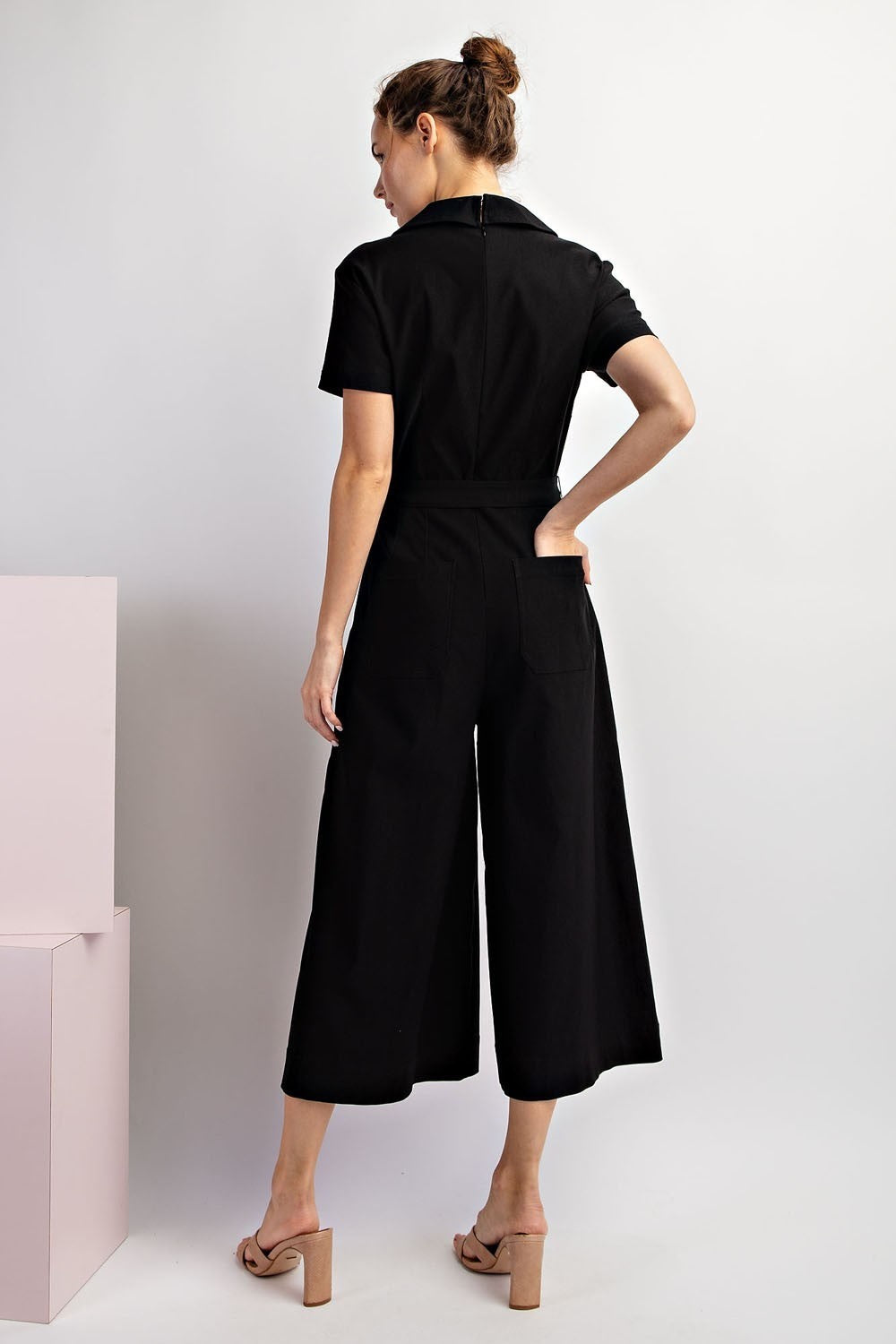 •ANDREA• collared short sleeve jumpsuit