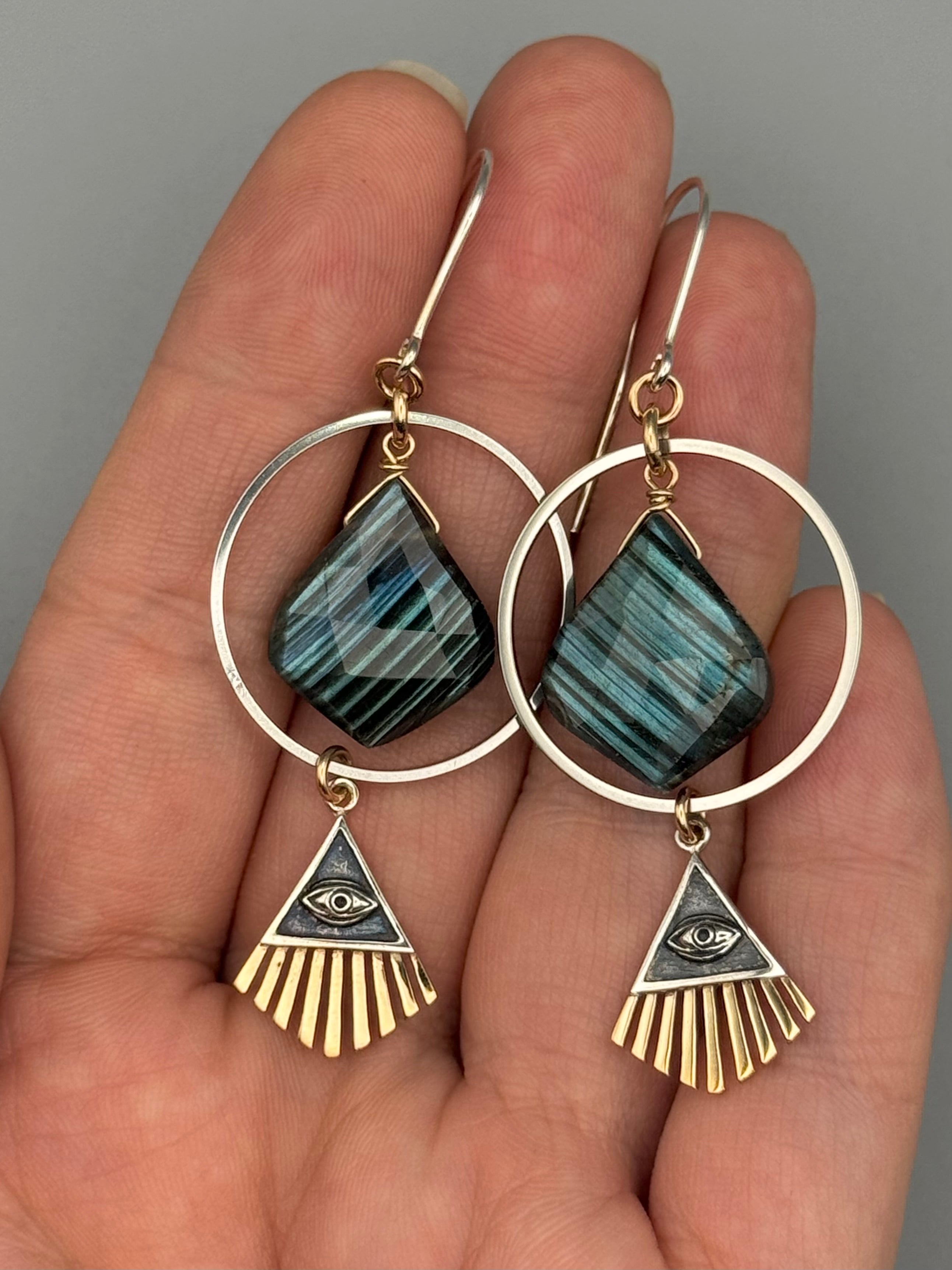 •DIVINE PROVIDENCE• labradorite + mixed metal earrings