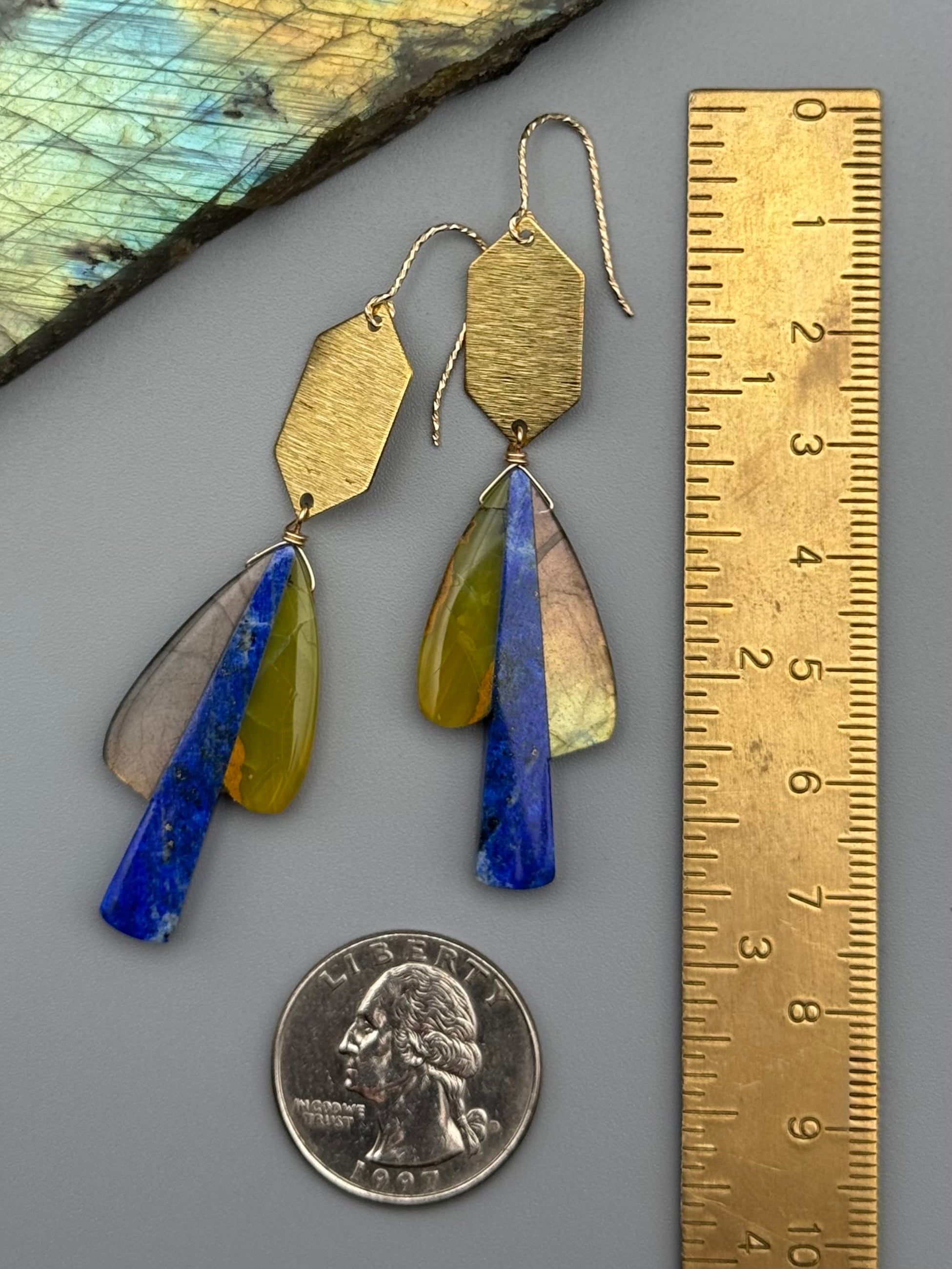 •HEXED• intarsia shroom + gold earrings