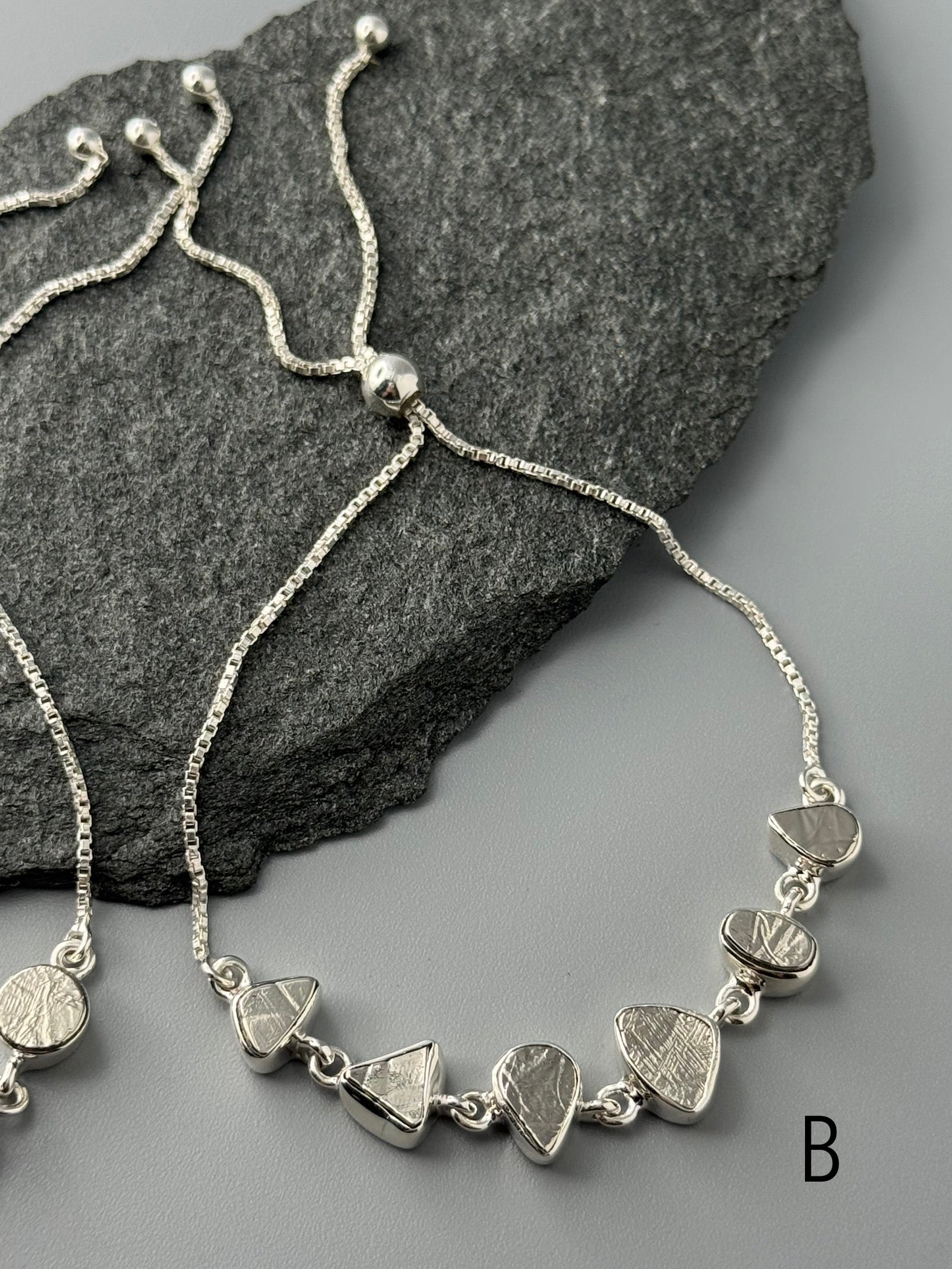 •METEORITE - GEO MIX• silver bolo bracelet (adj up to 9")