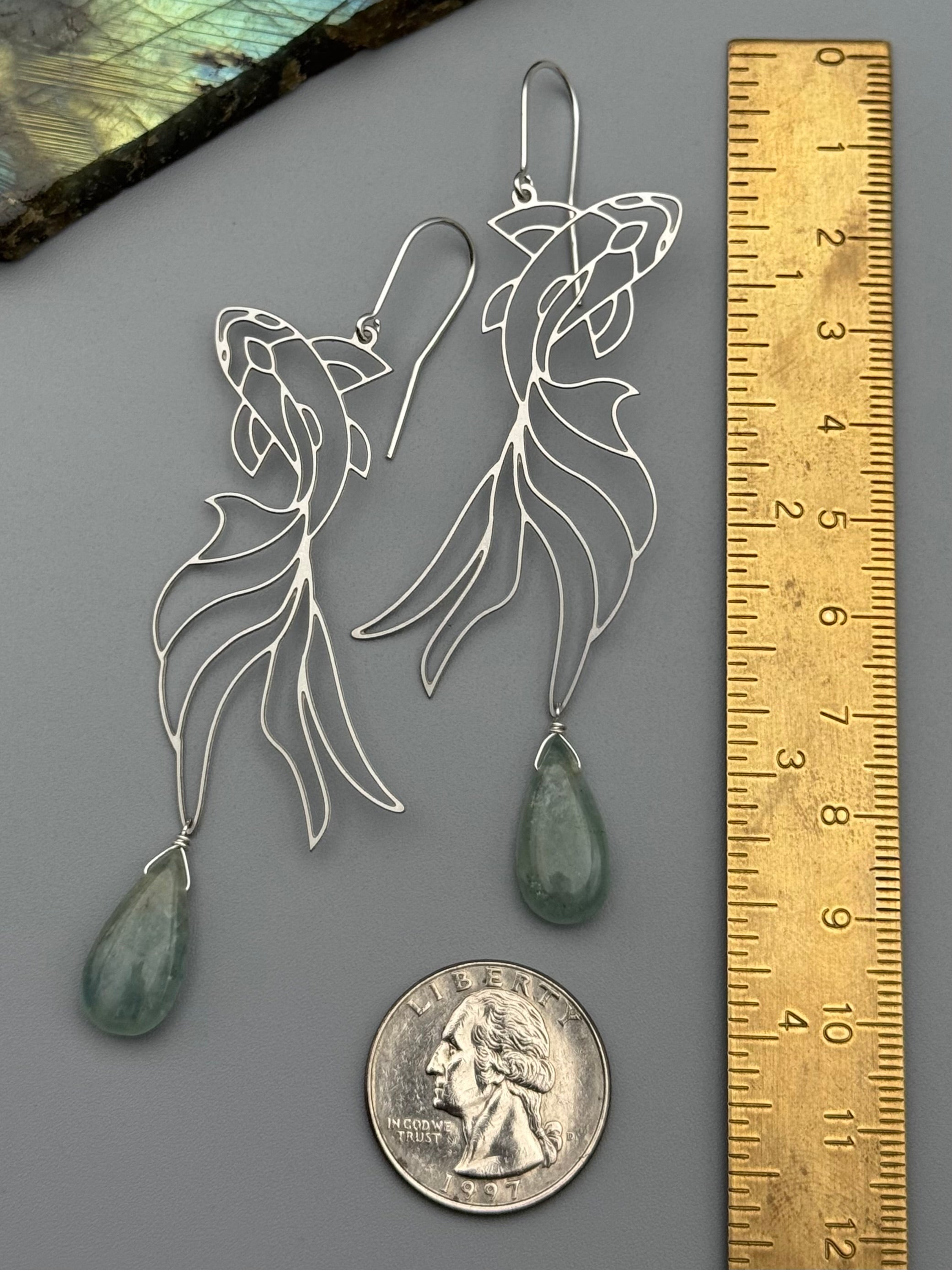 •KOI• aquamarine + silver earrings